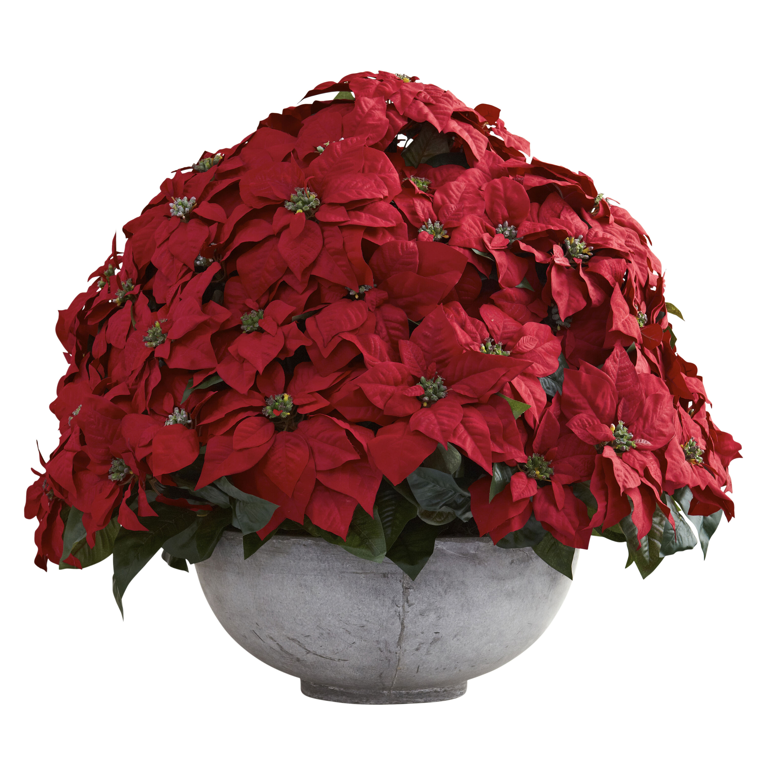 Nearly Natural  Giant Poinsettia Arrangement with Decorative Planter