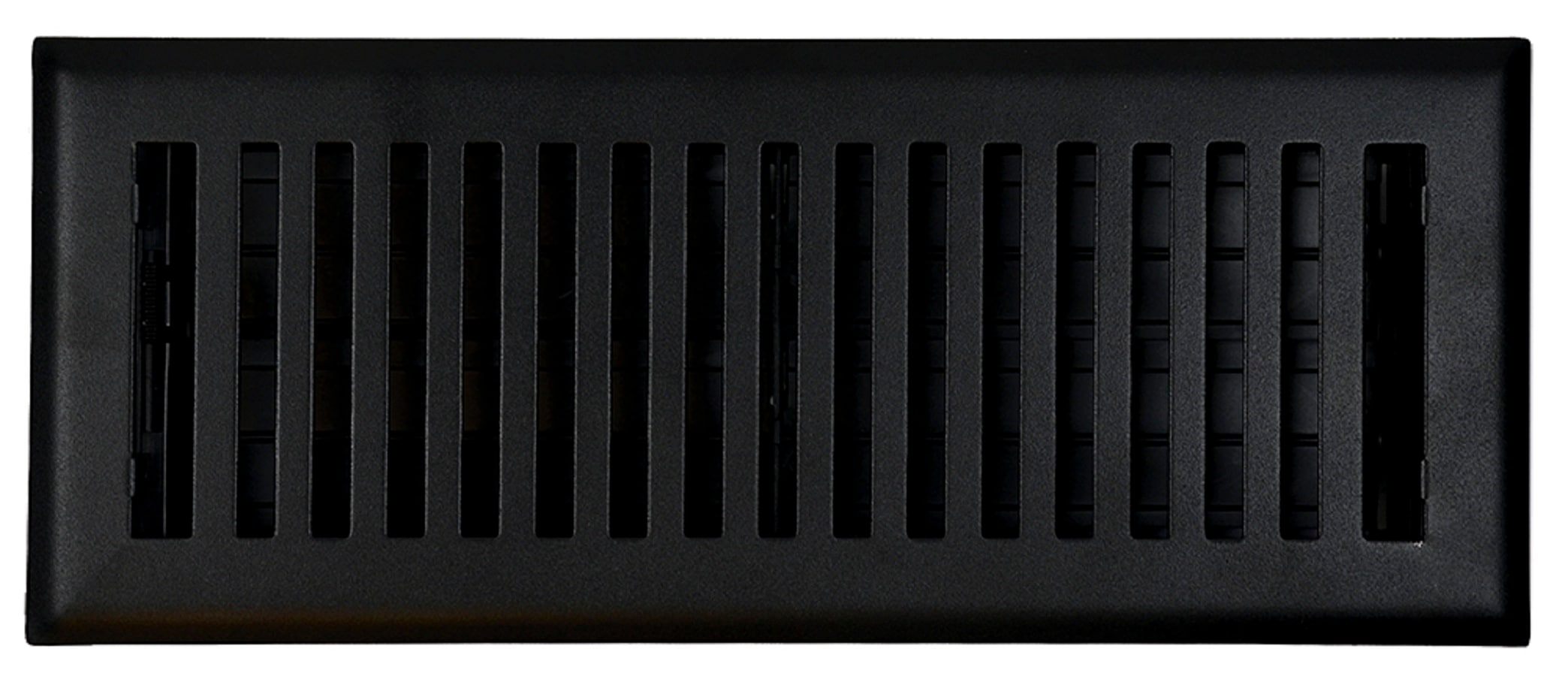 Accord AMFRBLBK412 4-in x 12-in Maximum airflow Steel Matte Black Brooklyn Design Floor Register