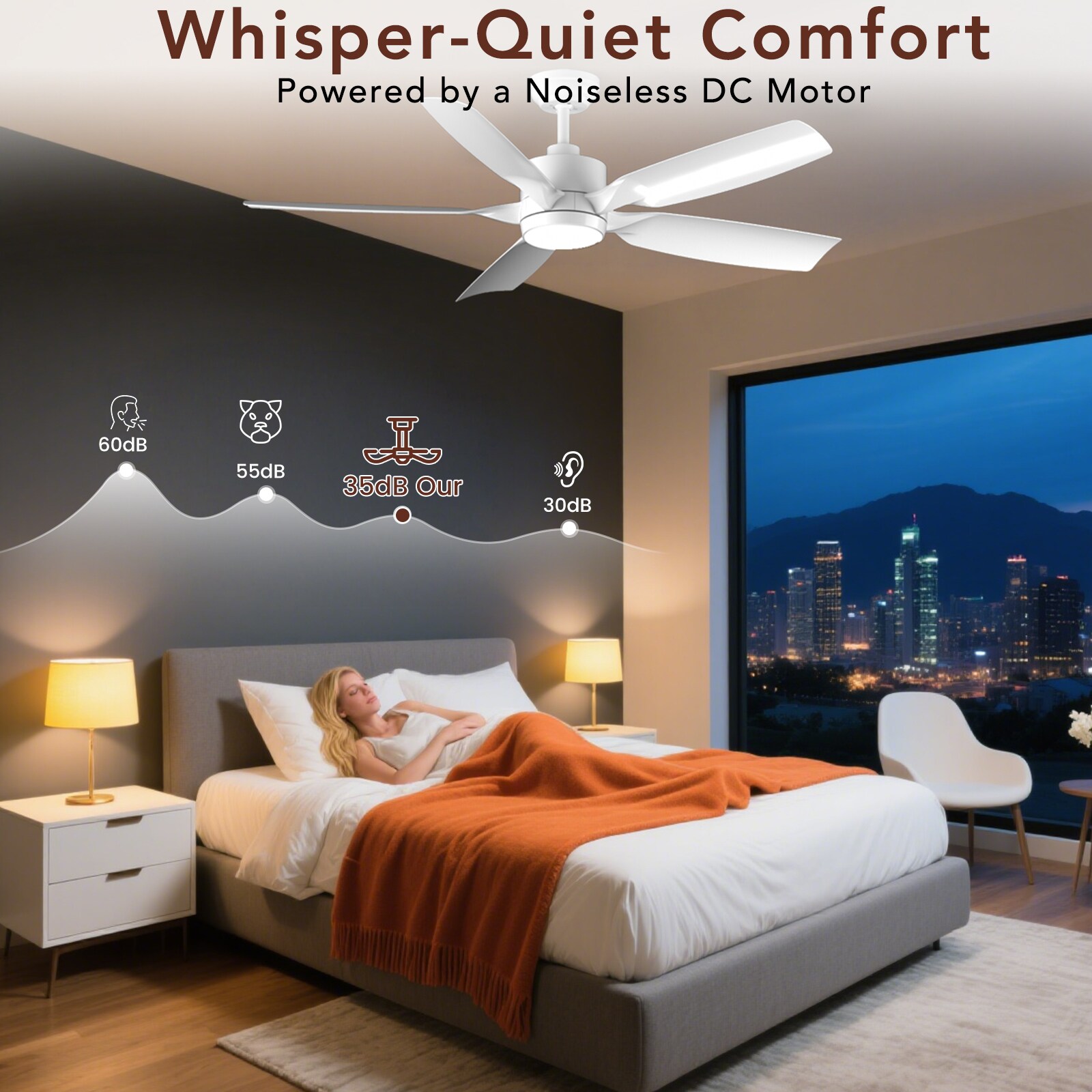 COWSAR LSCF-FL9267-WHITE Ceiling-Fans - View #7