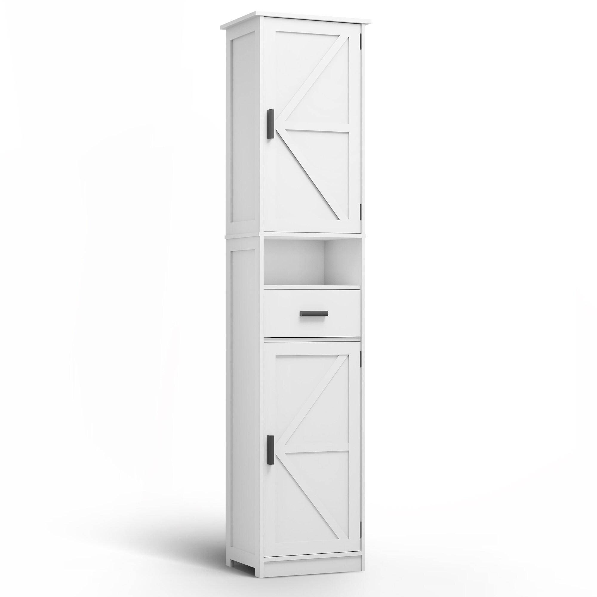ZAKLOOP WU124150436 White Particleboard Storage Storage drawer 69.29-Inches H x 11.22-Inches W x 69.29-Inches D