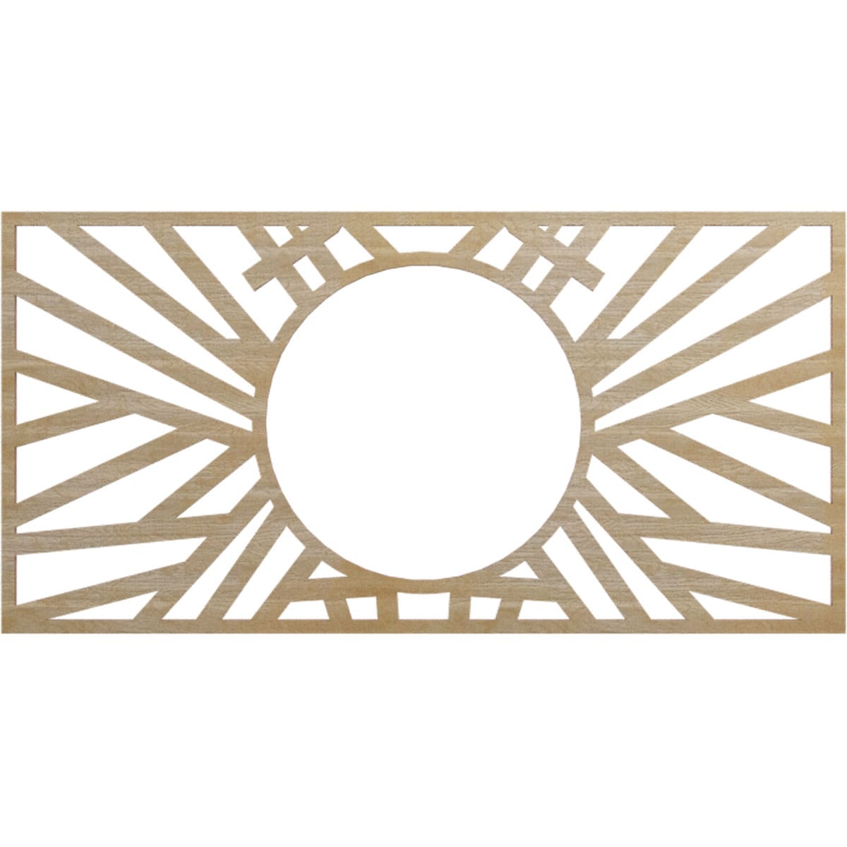 Ekena Millwork CMWP26X13X0250HOHI Hoover Fretwork Pierced 13-in W x 26-in L Architectural Hickory Wood Whole Ceiling Medallion