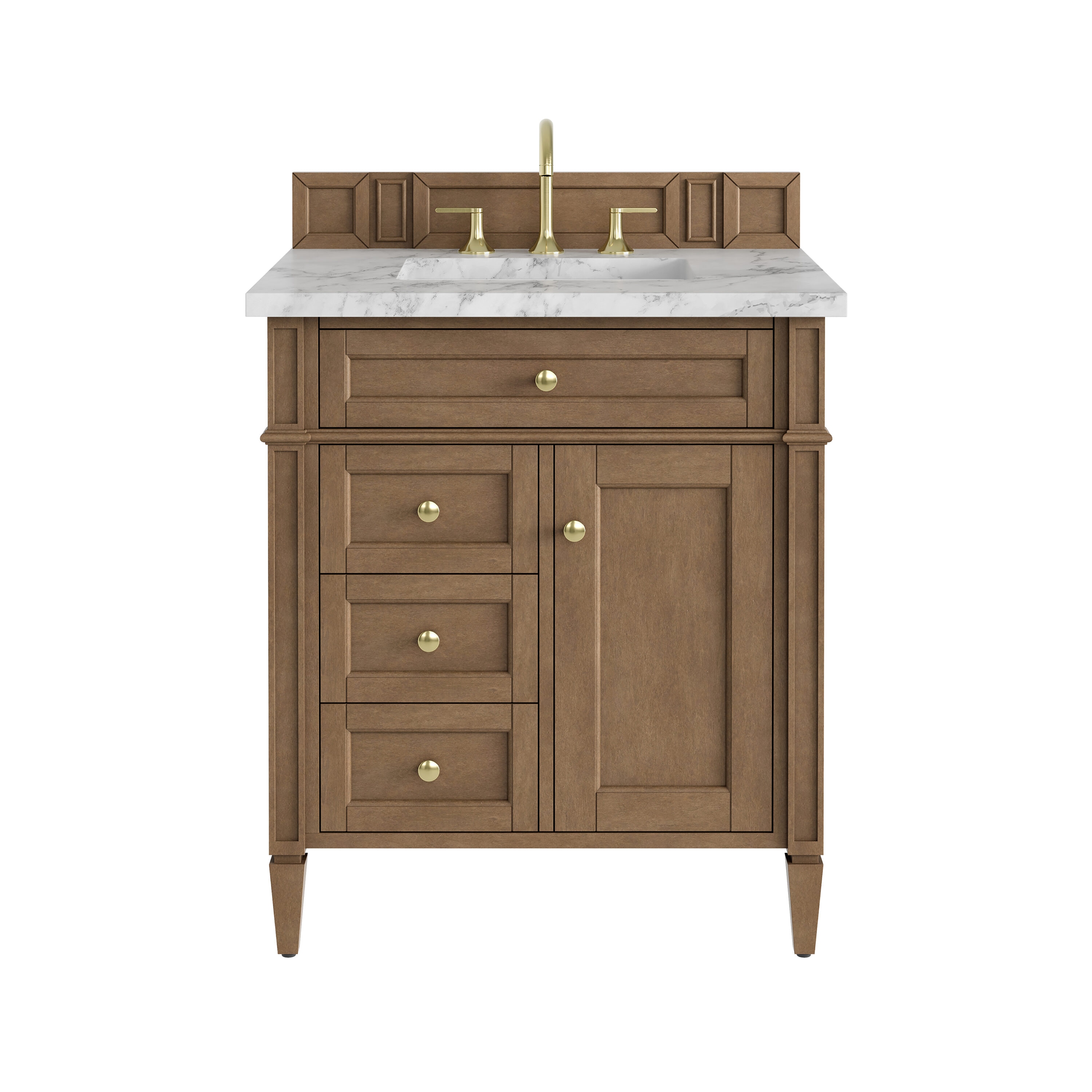 James Martin Vanities Brittany 30-in Pecan Undermount Single Sink Bathroom Vanity