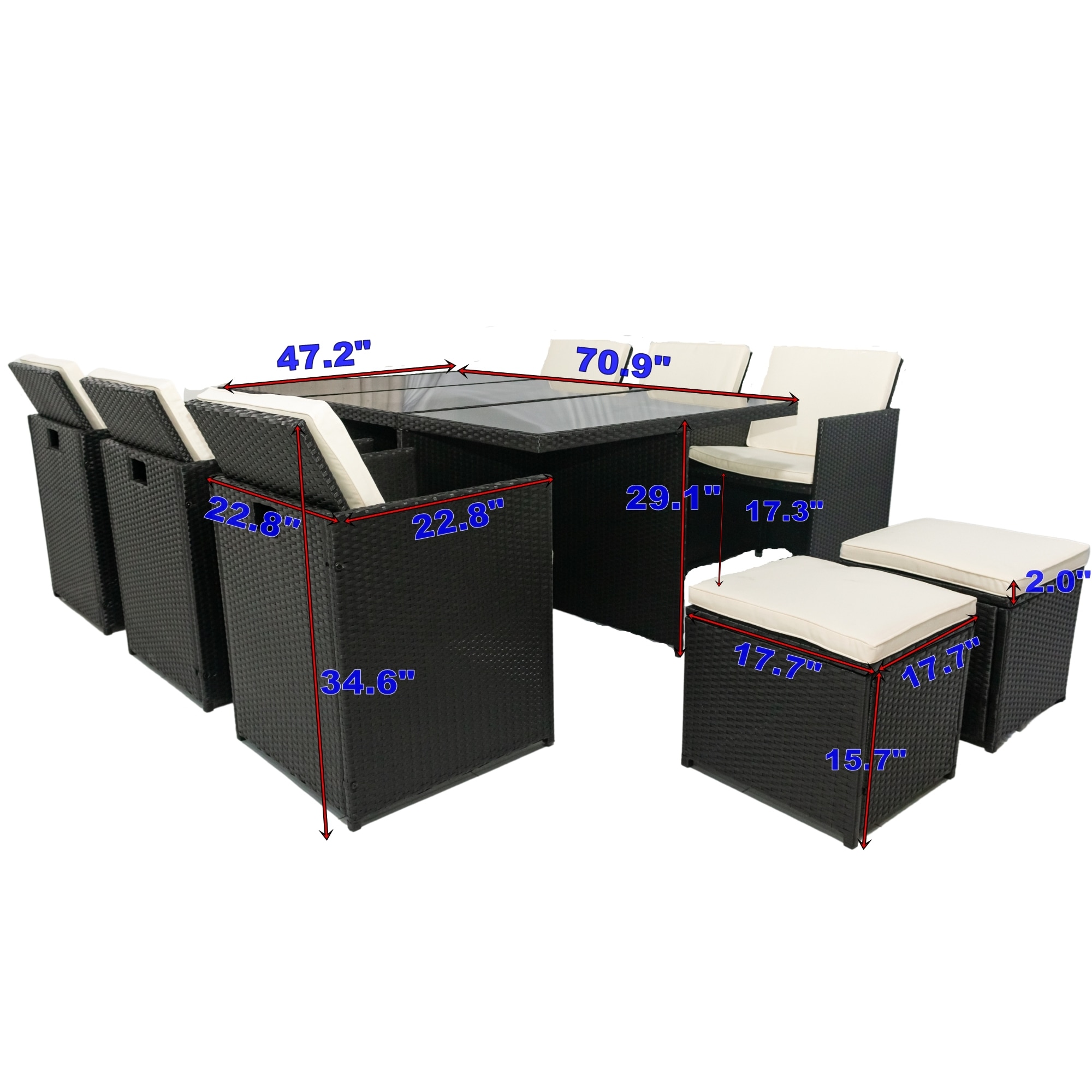 Nestfair PD20016B Patio-Dining-Sets - View #4