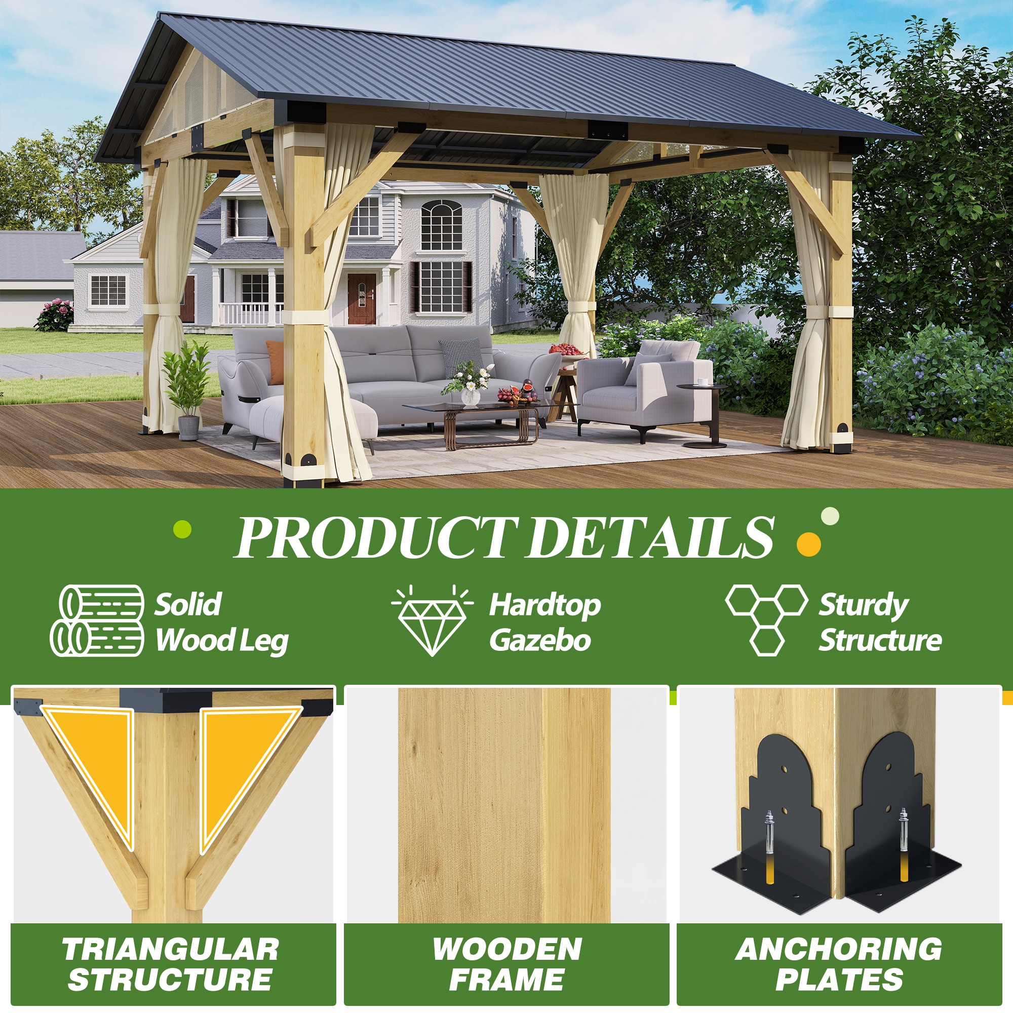 Coveronics LW-RZG-WB-1113 Wood-Resin-Gazebos - View #6