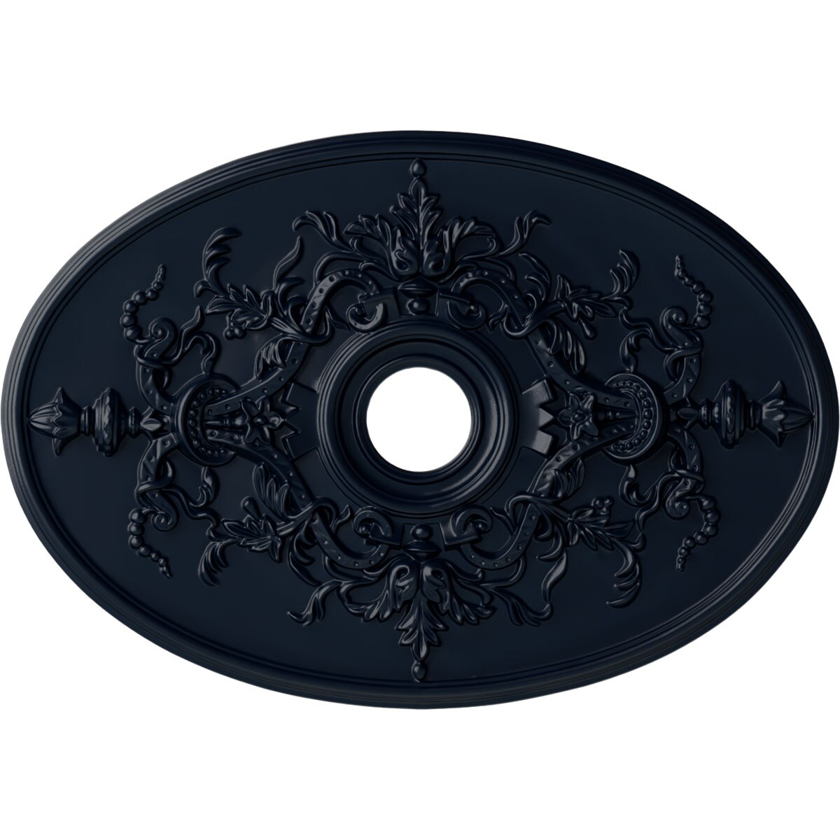 Ekena Millwork CM21X30ALMDF Alexa 21.25-in W x 30.75-in L Painted Midnight Dream Polyurethane Whole Ceiling Medallion