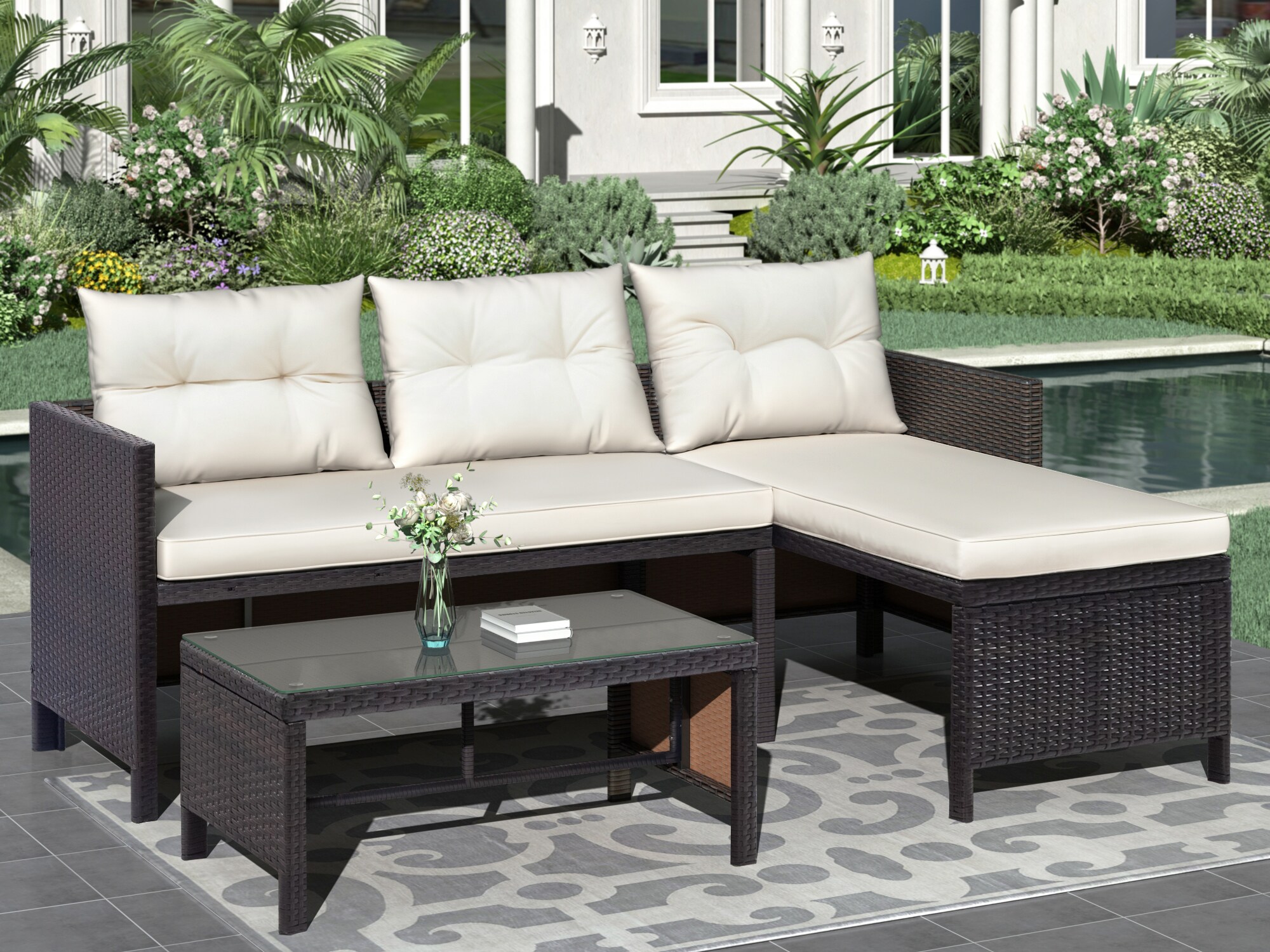 patio furniture 3 piece conversation set