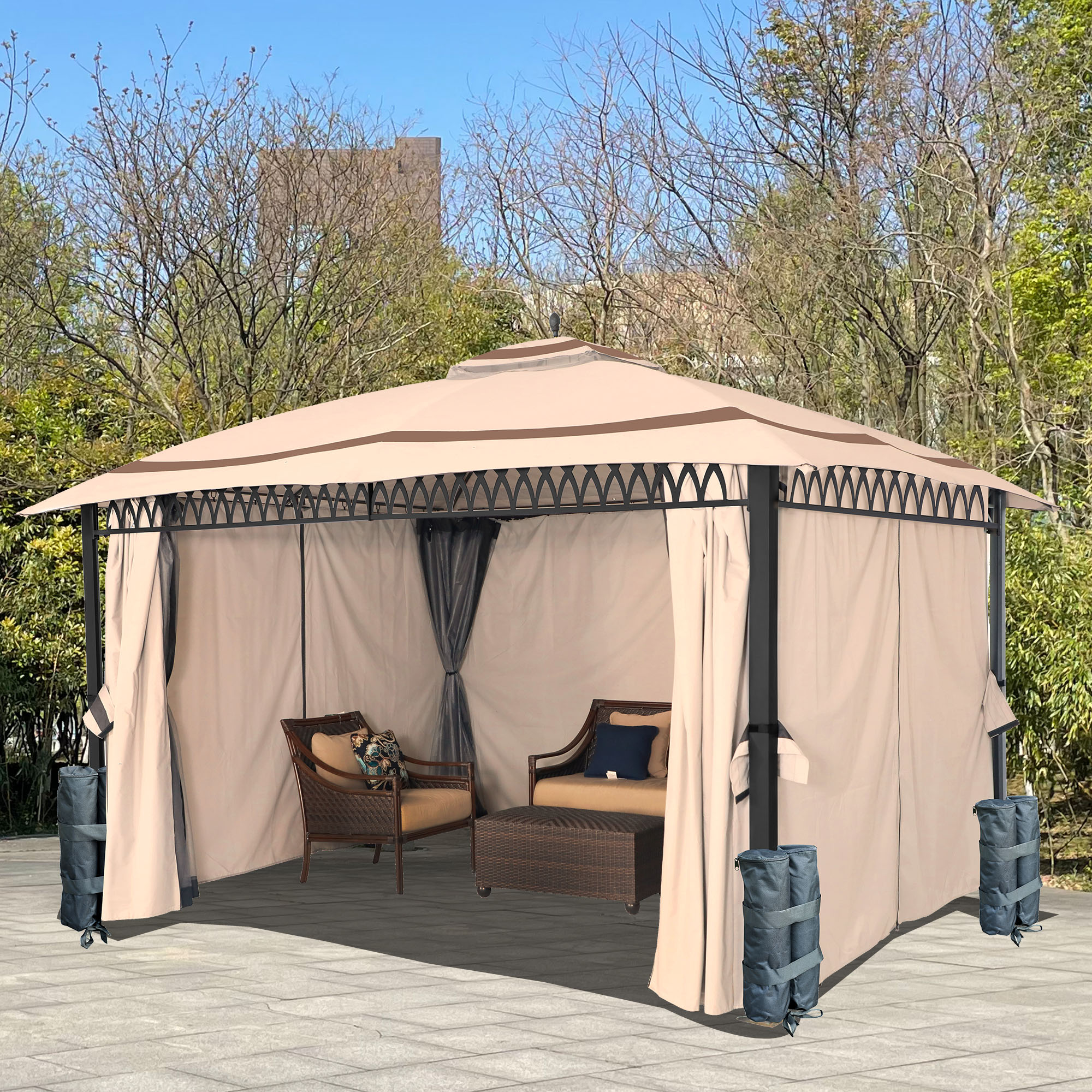 StarEcho AHGUS-CM-D1995B-K Wood-Resin-Gazebos - View #5