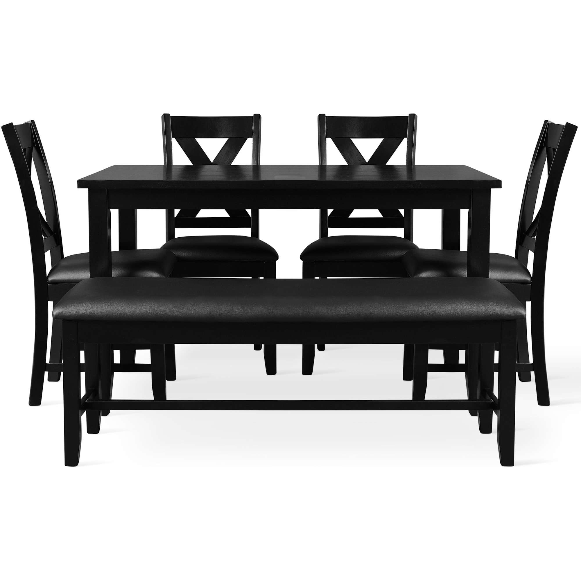 Camden Isle 163145 Black Contemporary/Modern Dining Room Set with Rectangular Table ( Seats 6 )
