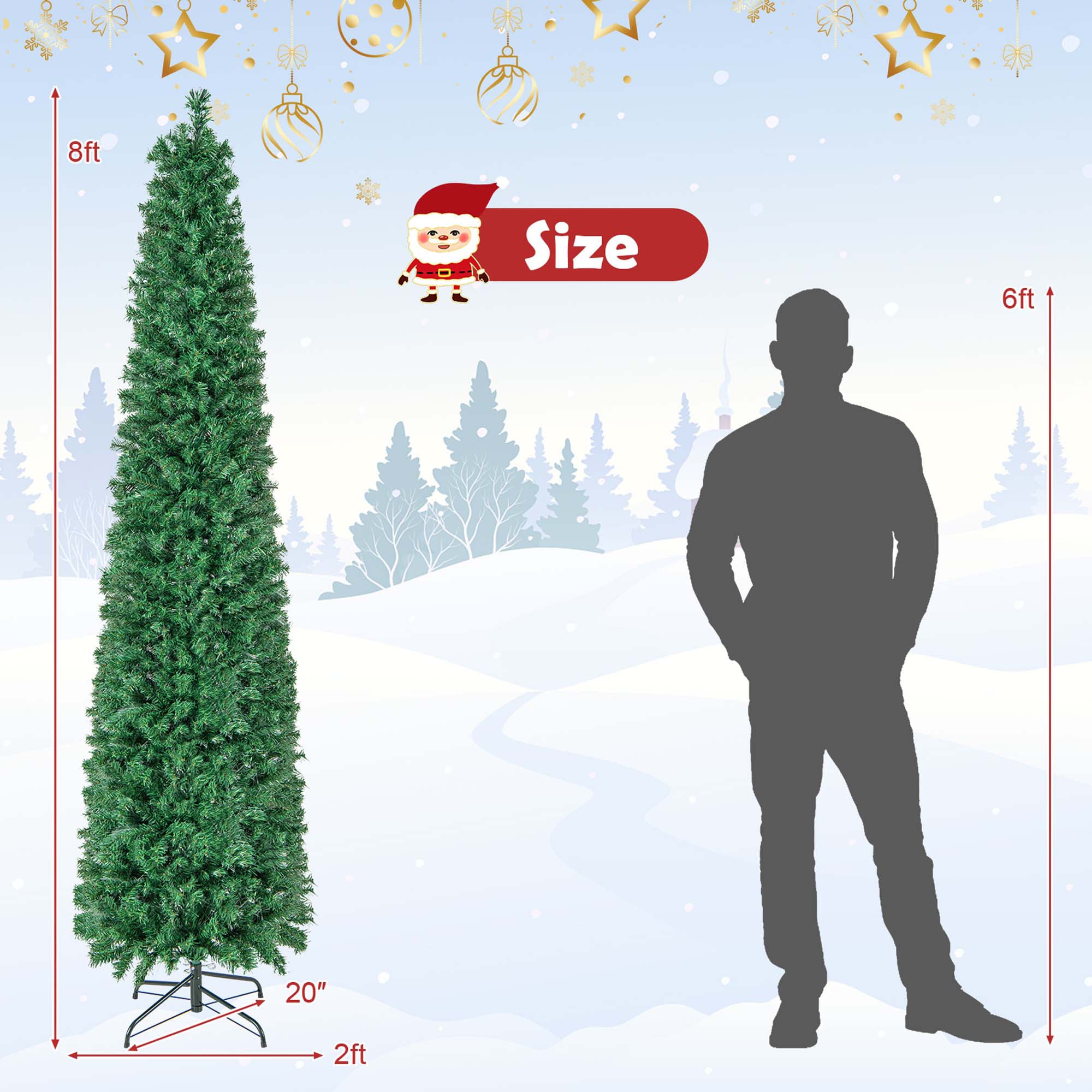 Costway LWS00704 Artificial-Christmas-Trees - View #2