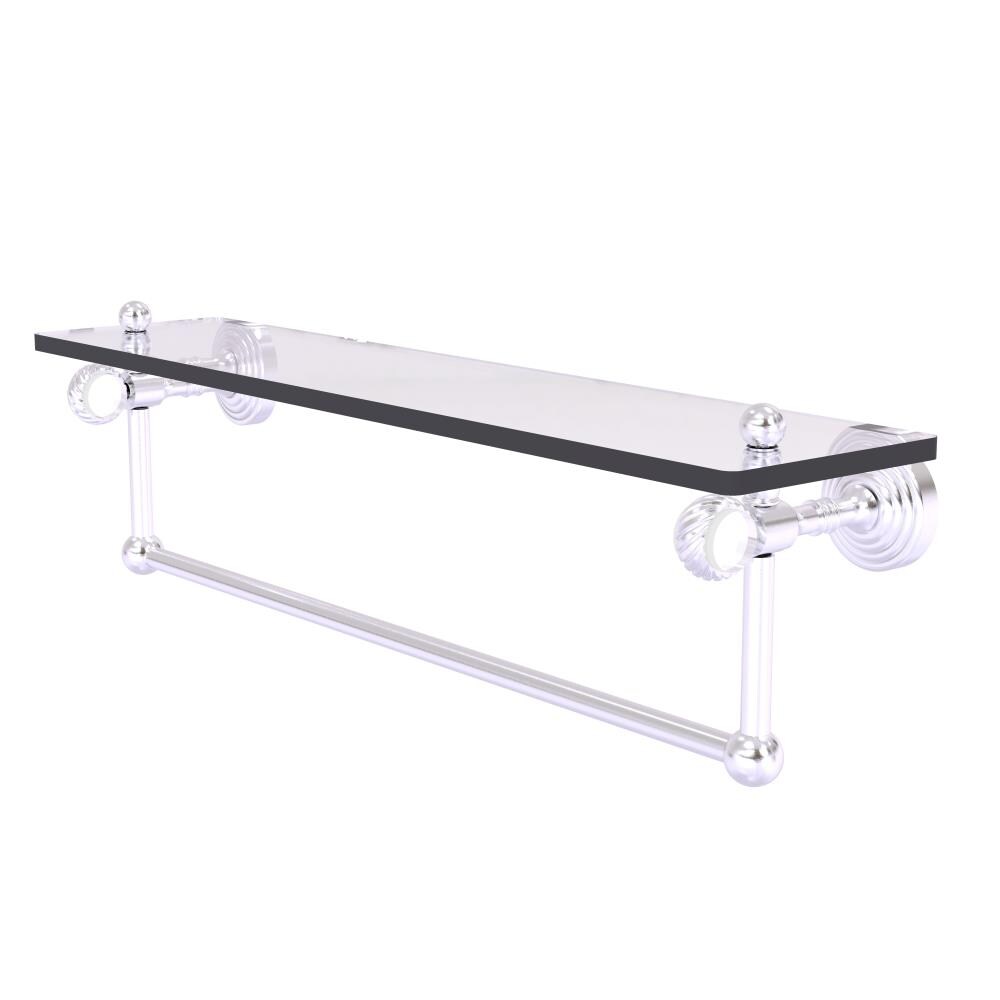 Allied Brass PG-1TBT-22-SCH Pacific Grove Satin Chrome Wall mount Bathroom Shelf ( 22-in x 6.4-in x 5-in )