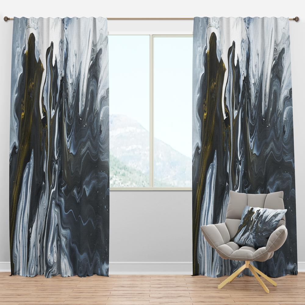 Designart CTN19181-52-108 108-Inches Grey and Silver Room darkening Thermal lined Rod pocket Single curtain panel