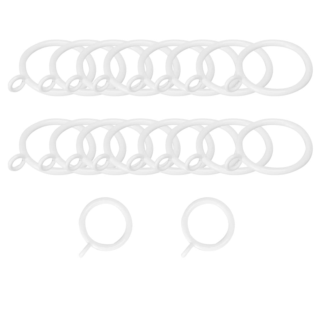 Unique Bargains - 20pcs Metal Curtain 2inch with Eyelet Drape Ring Loops for Bathroom Curtain Rod...