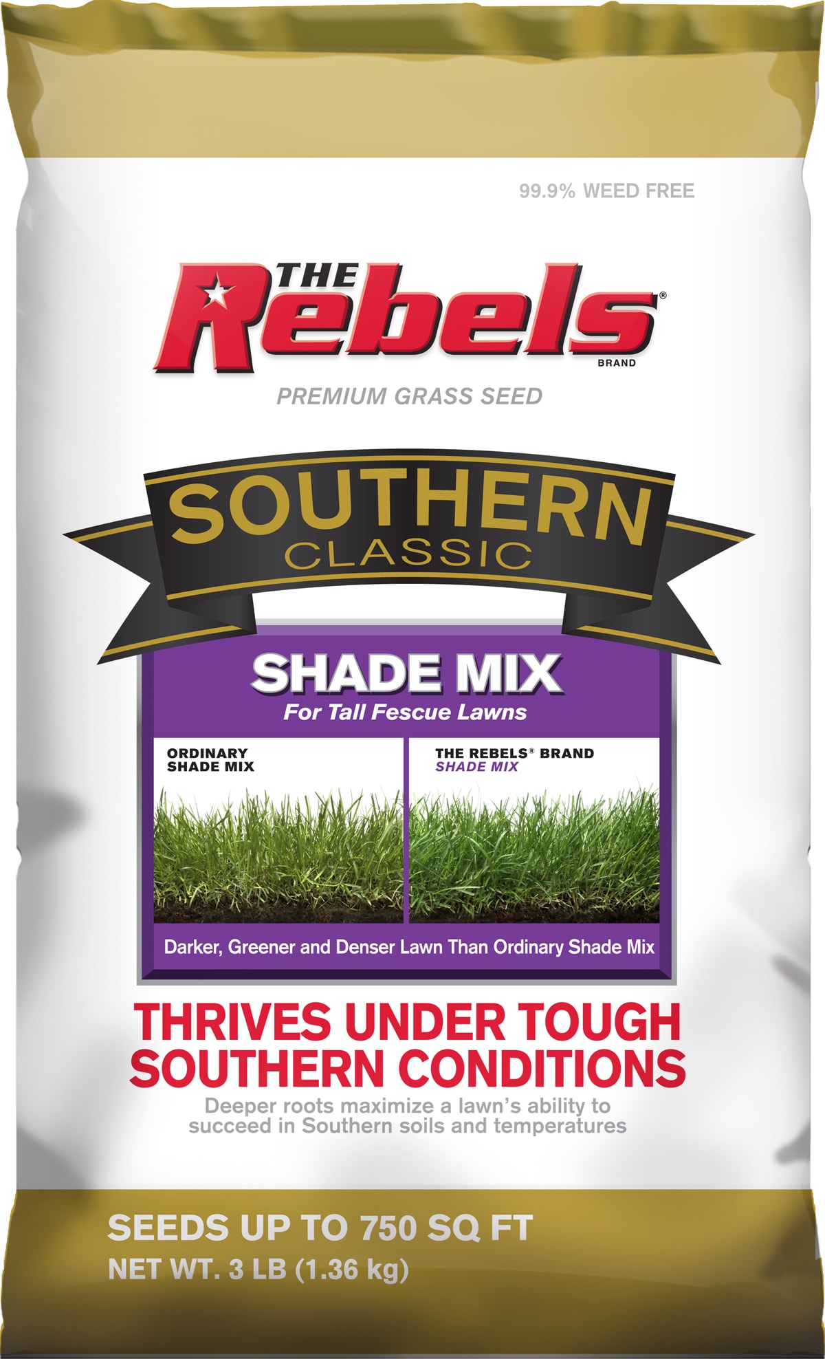Rebel 2149629776 Southern Classic 3-lb Mixture/Blend Grass Seed