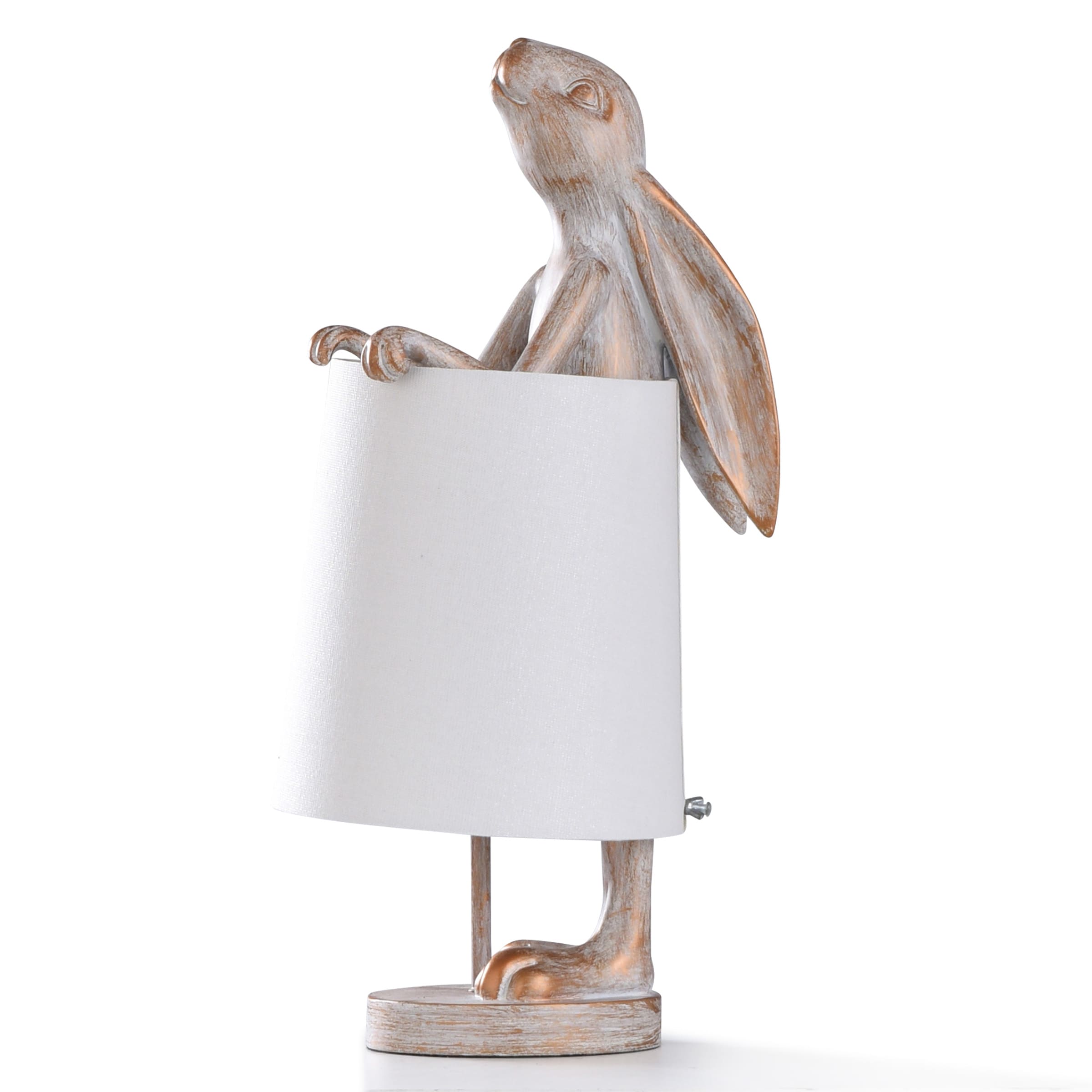 Light Copper Rabbit Table Lamp, Rabbit Table Lamp White Shade