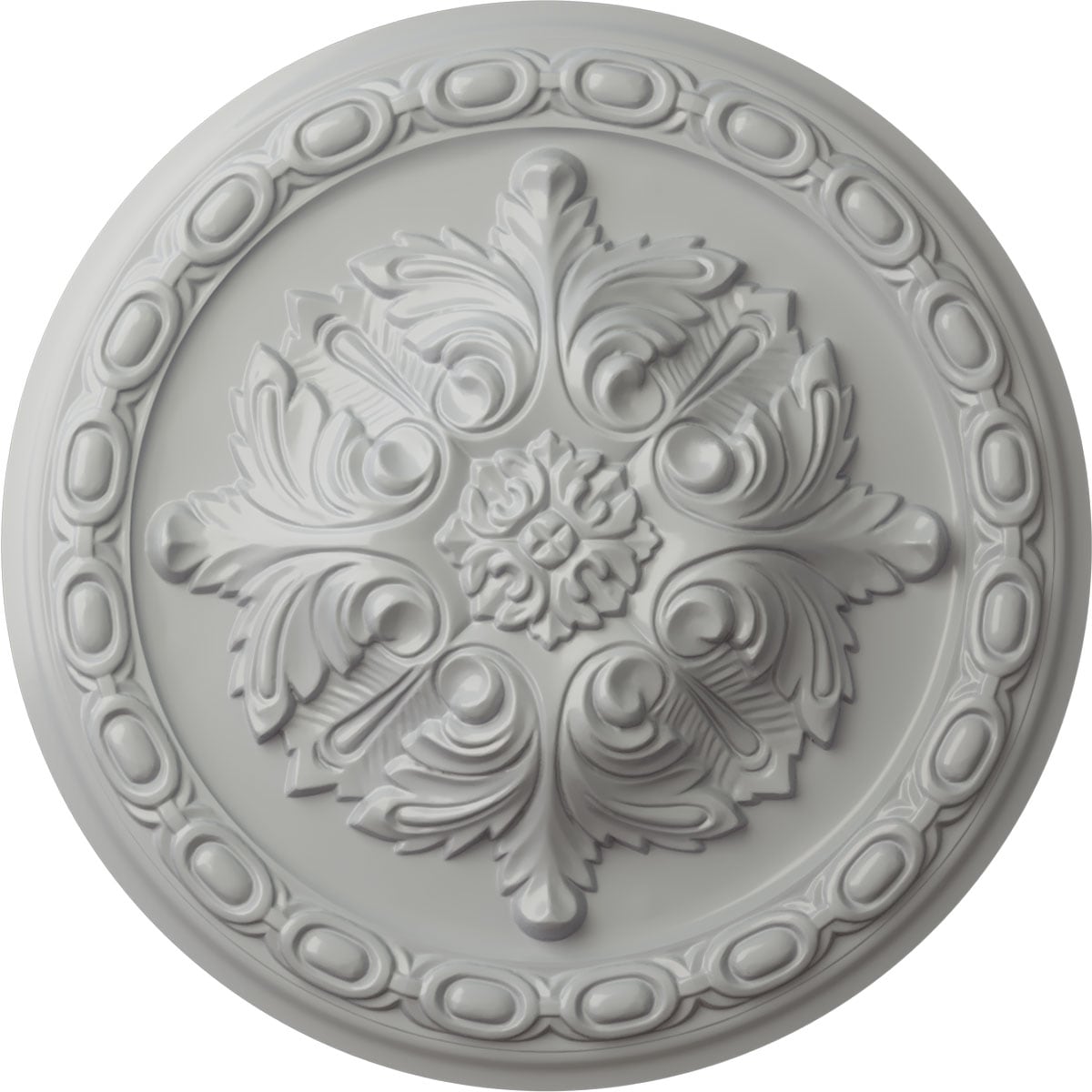 Ekena Millwork CM11ACFRF Acanthus 11.375-in W x 11.375-in L Painted Frost Polyurethane Whole Ceiling Medallion