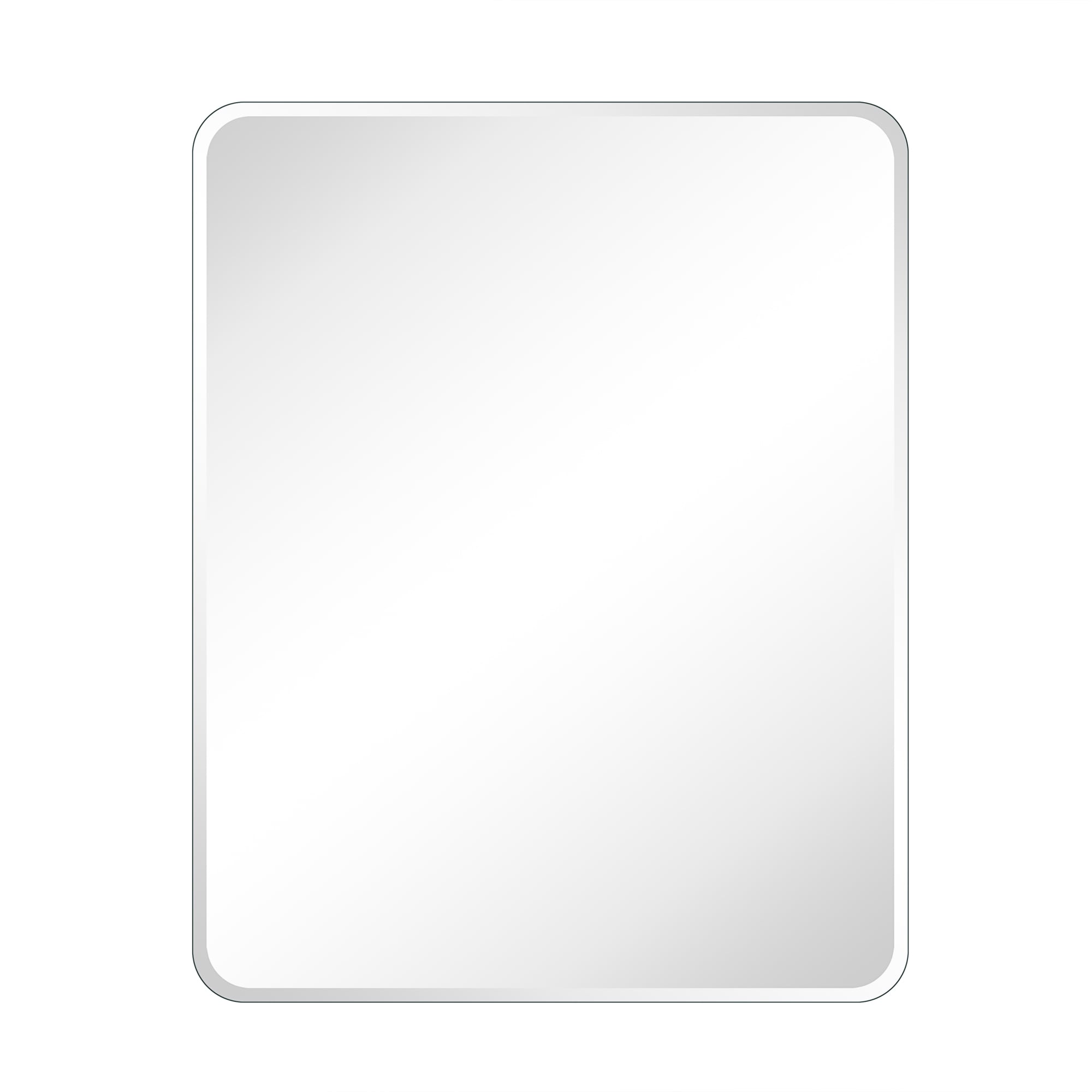 TEHOME 24'' x 30'' White Frameless Metal Medicine Cabinet with Mirror
