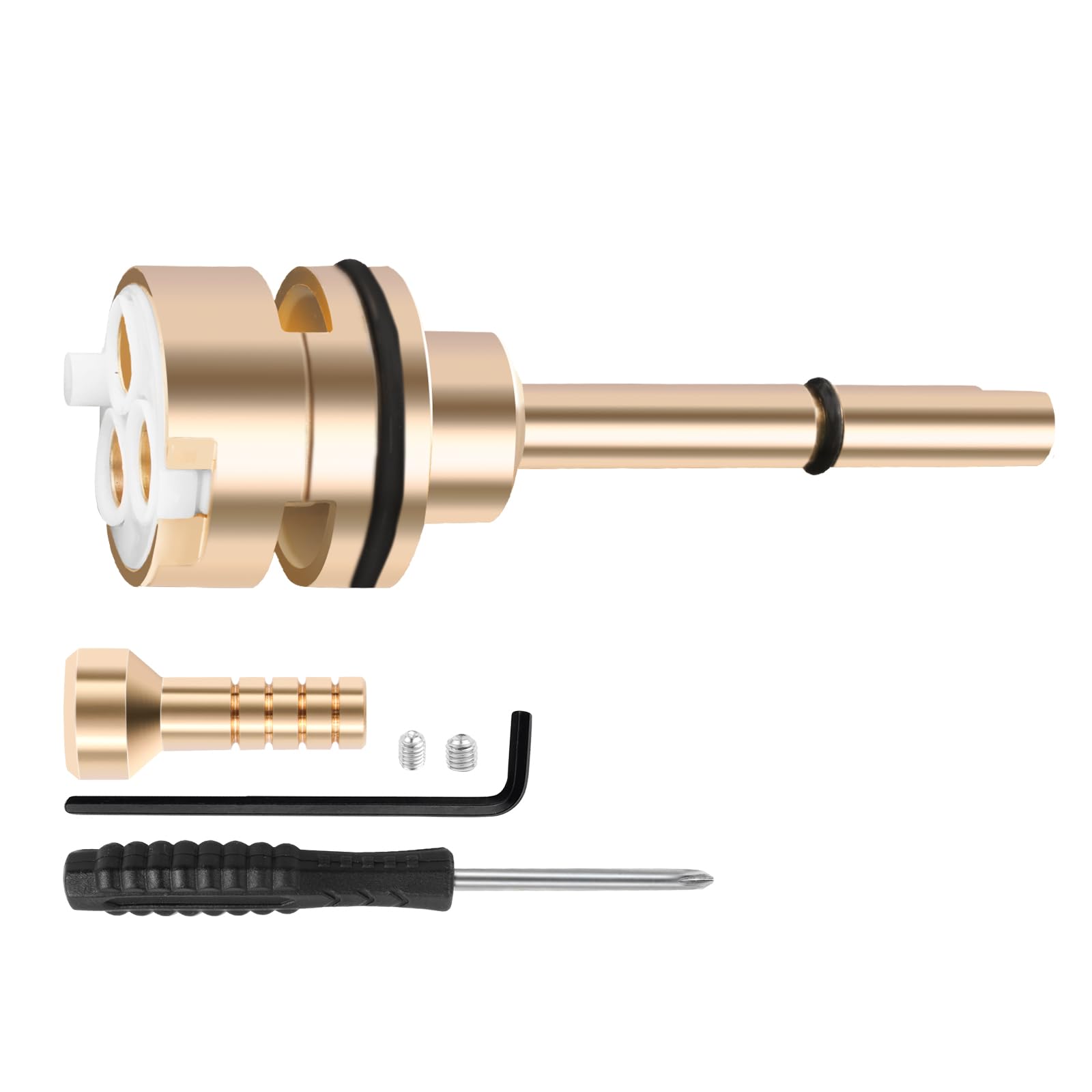 Phyfalip  3 Setting Diverter Cartridge Compatible With RP51918 Shower Valve Replacement Part Set Three Way Diverter Valve Brass Construction