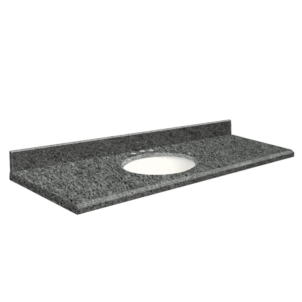 Transolid 61-in Blue Pearl Granite Double Sink Bathroom Vanity Top
