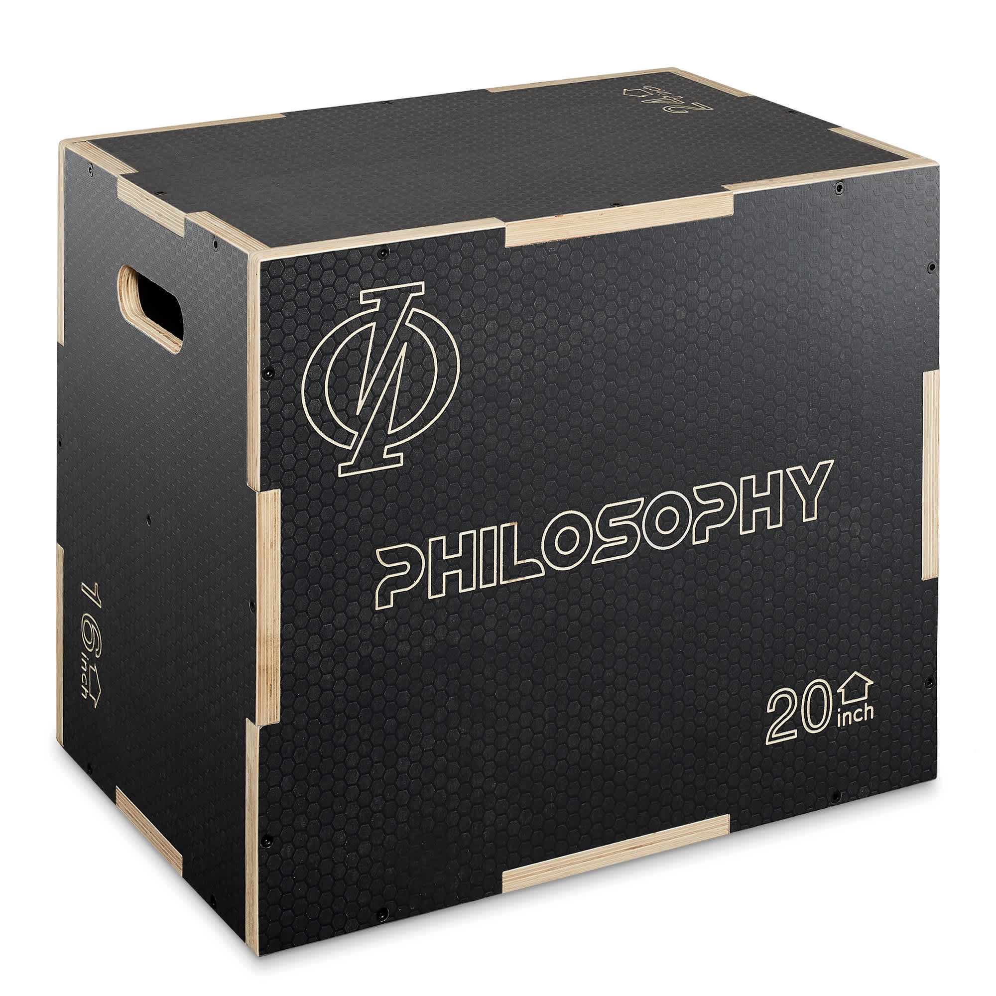 Philosophy Gym FIT-PLYO-2406S-BLK 3 in 1 Non-Slip Plyo Box 24 x 20 x 16-in - Black - Training Jump Box