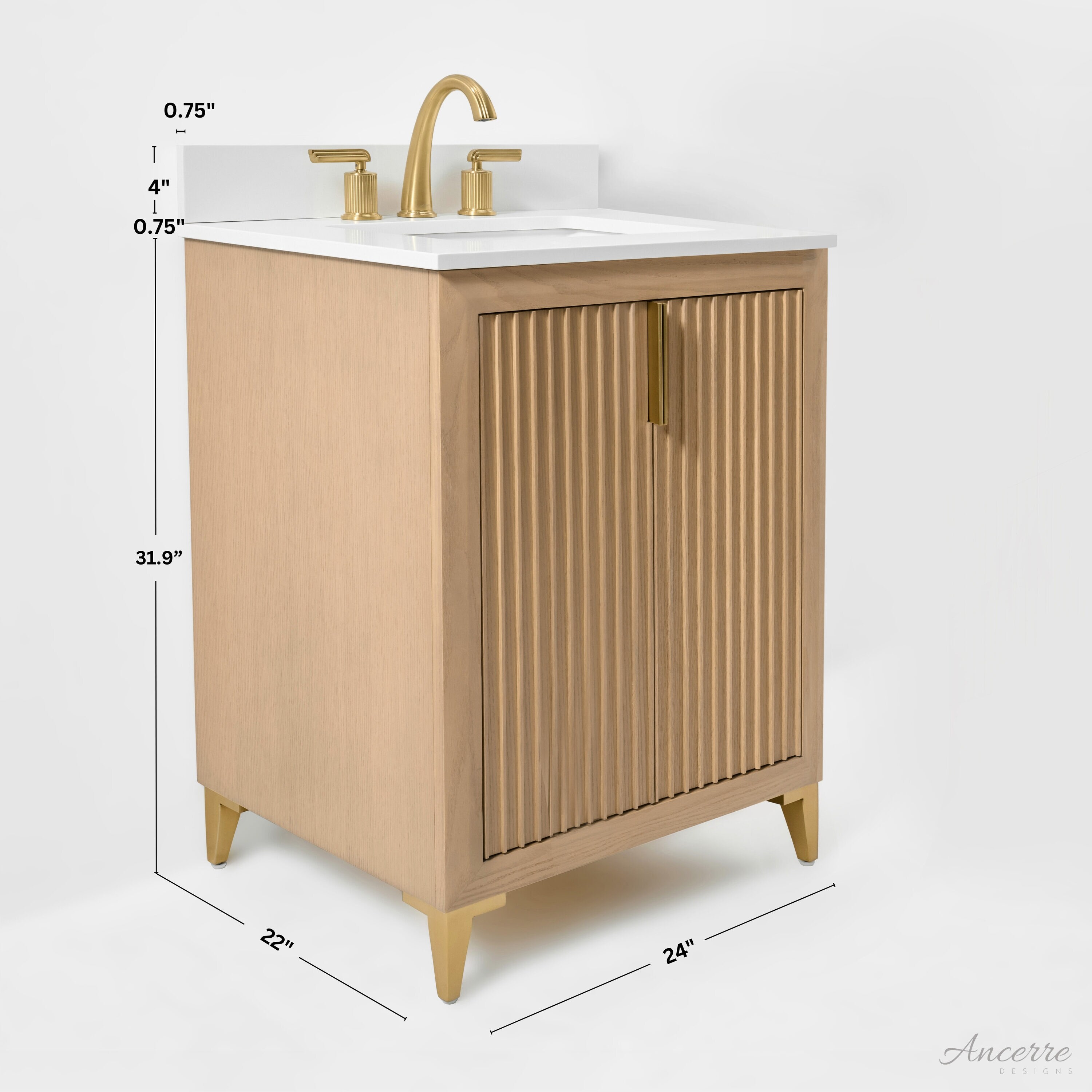 Ancerre Designs VTSTURLINGTON24OAKWQ Bath-Vanity-Combo - View #3