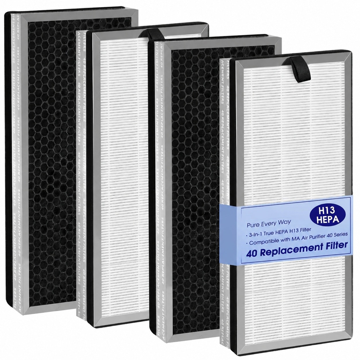 AKSCYZM  40 compatible filter pack Compatible with MA Air Purifier 40 Series 3 in 1 High Efficiency H 13 Grade Pre Filter and Activated Carbon 4