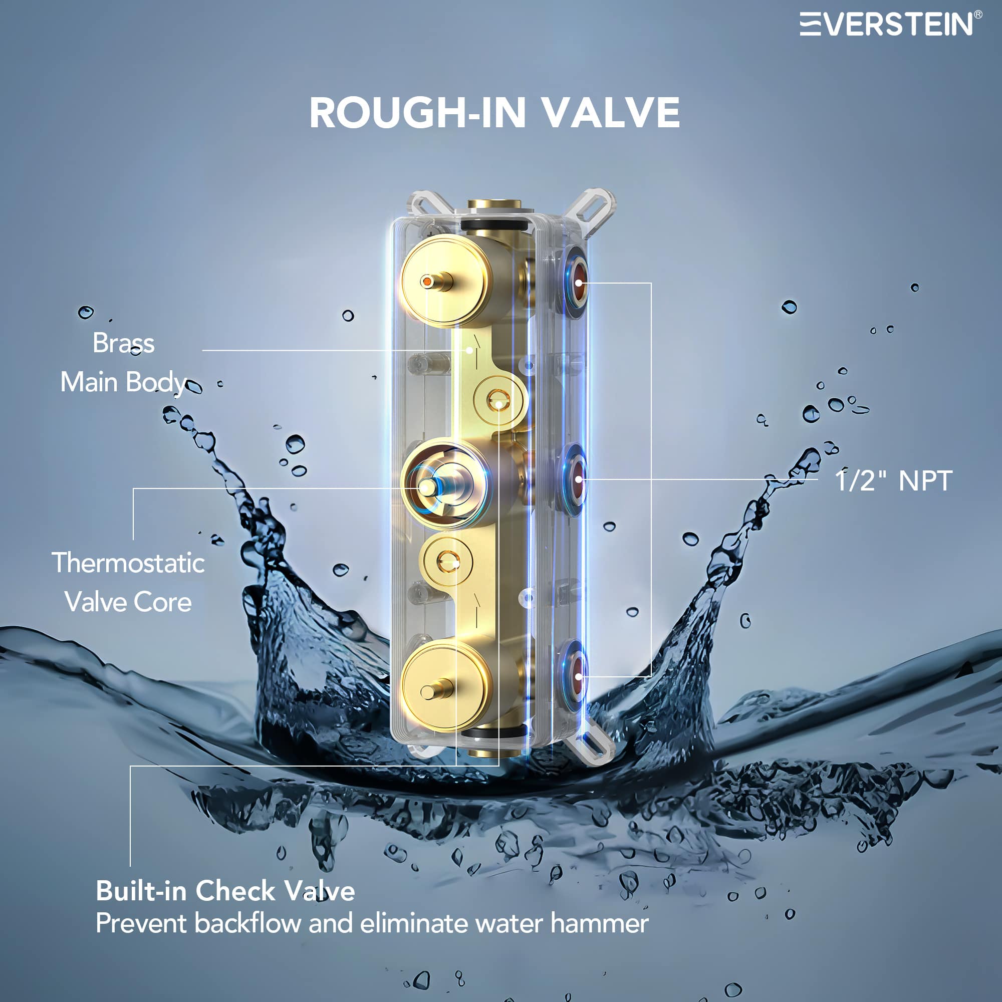 EVERSTEIN SFS-1070-GD12 Tub-Shower-Faucets - View #9