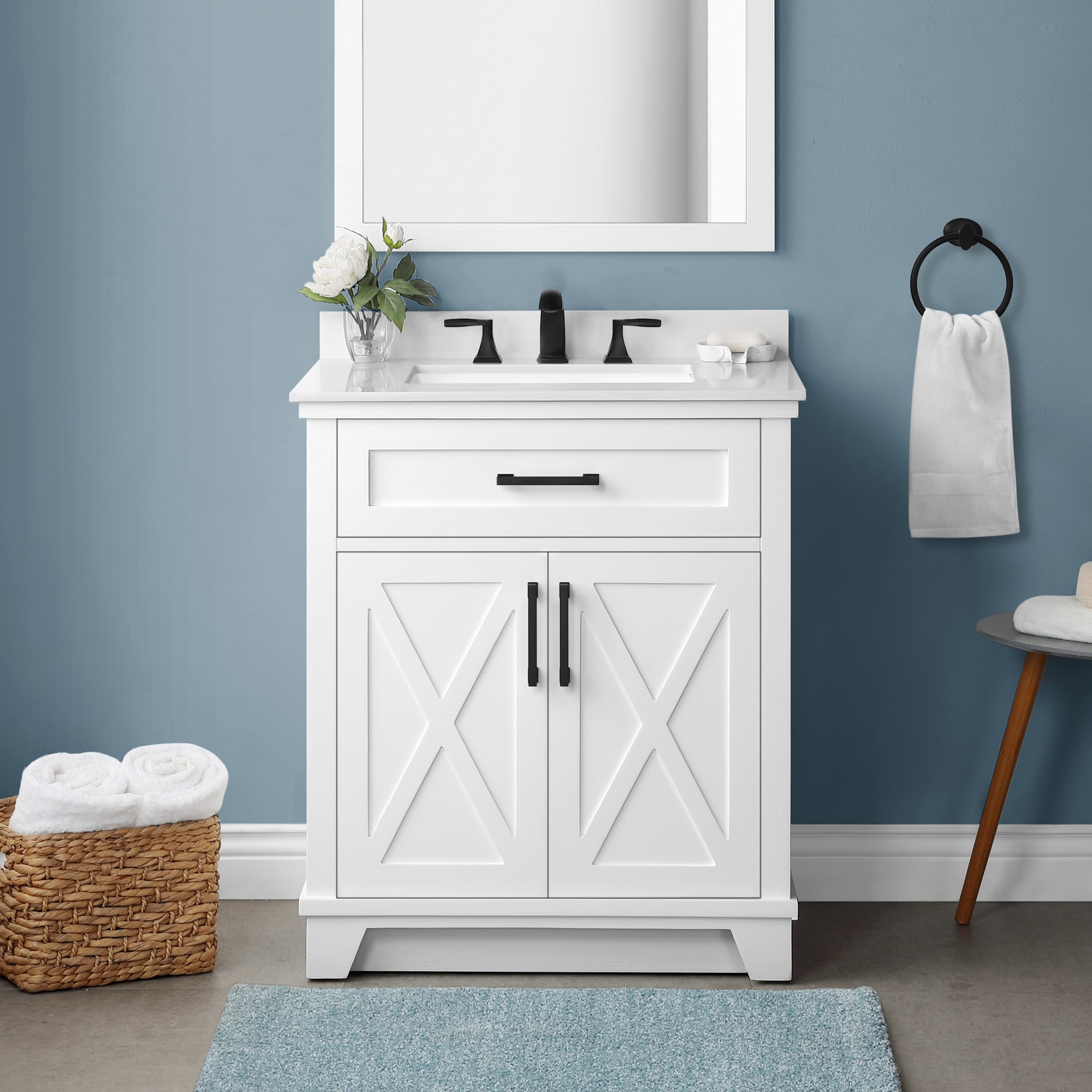 Allen Roth Oliver 30 In White, Roth And Allen Vanity