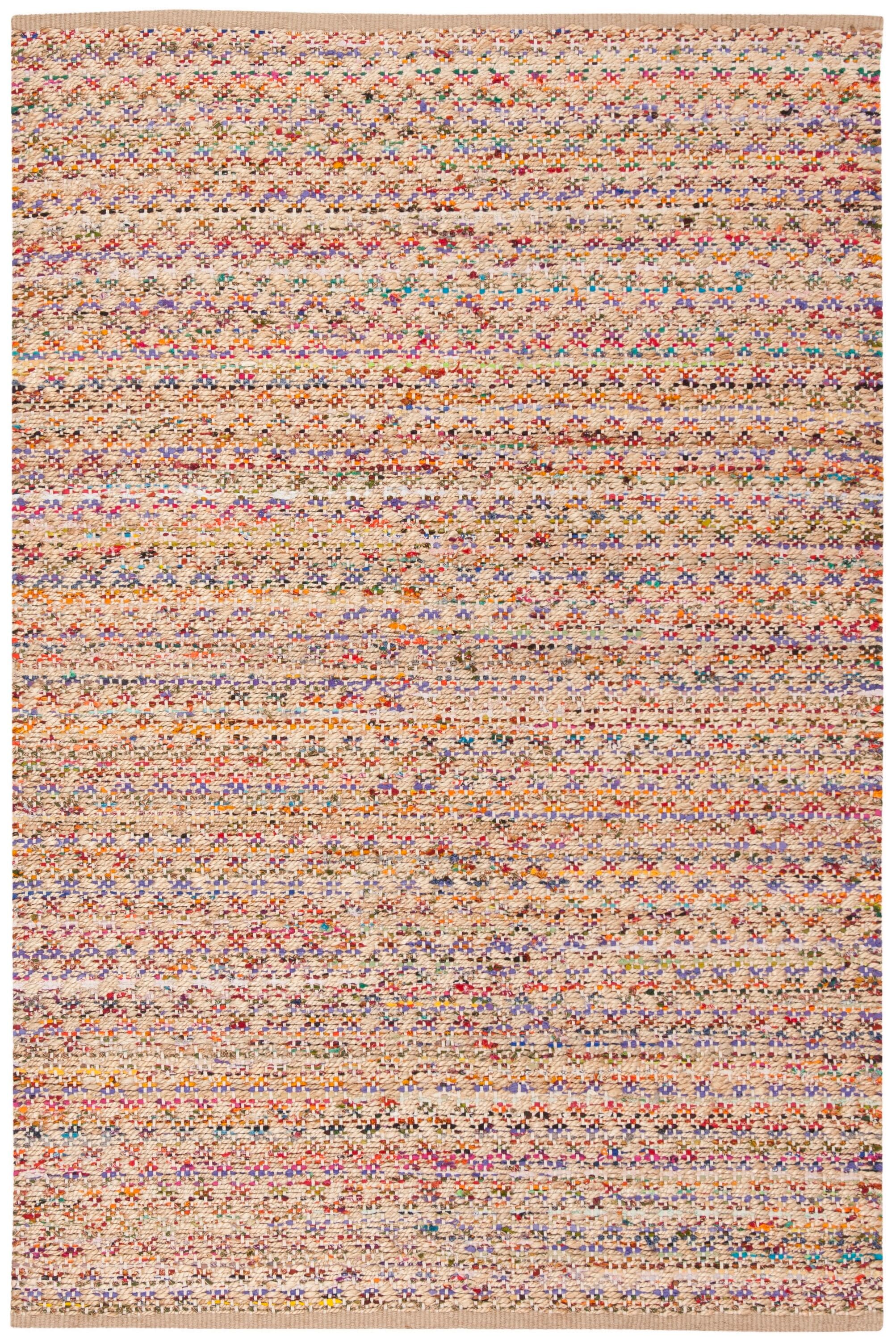 Safavieh CAP305Q-4 Cape Cod Fitch 4 x 6 (ft) Jute Red/Natural Rectangular Indoor Abstract Coastal Area rug