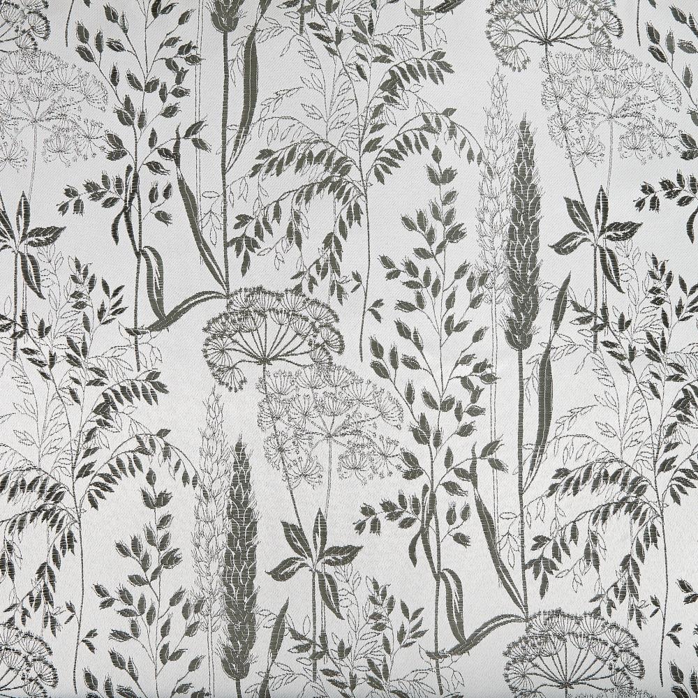 Gray Floral Blackout Polyester Curtain Panel with Rod Pocket