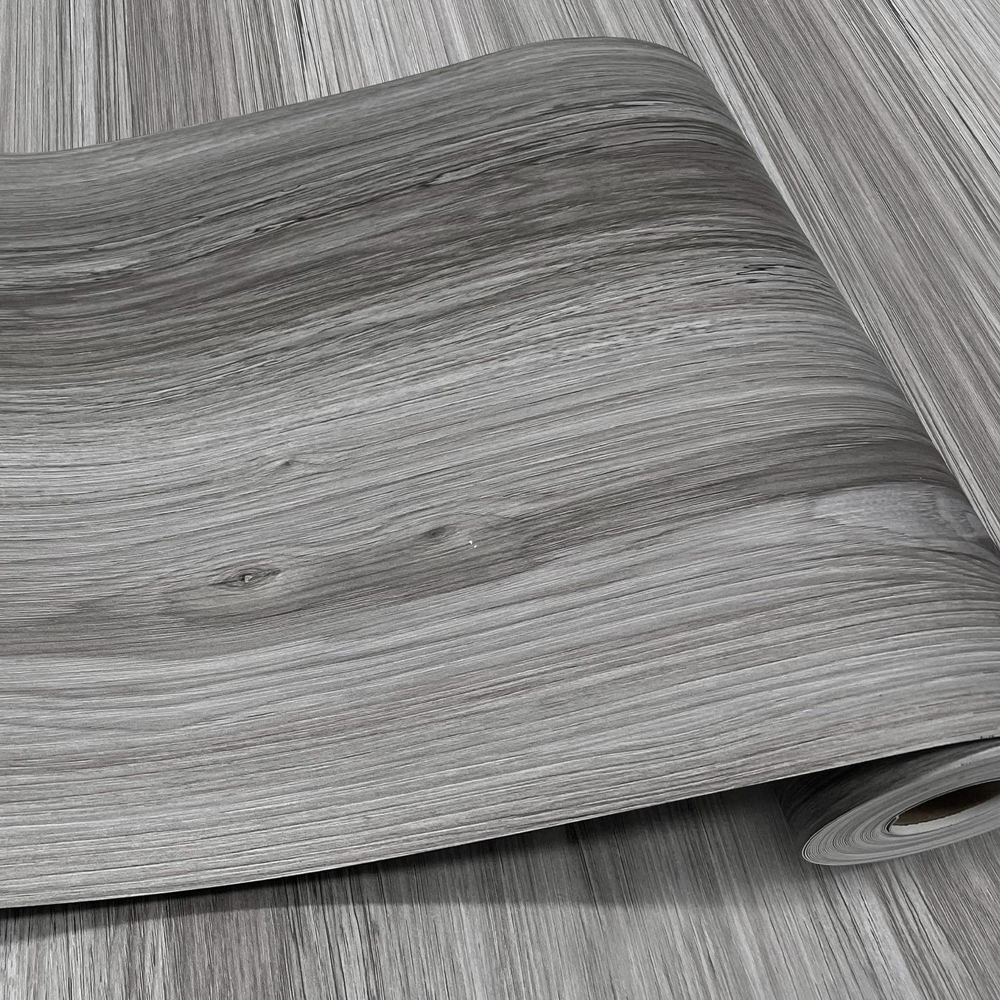 Angel Sar Wood Grain Peel and Stick Floor Tile 11.8in x 394in Grey Self Adhesive Vinyl Flooring Waterproof Non Slip for Any Space #L2FHA630VLPLK2