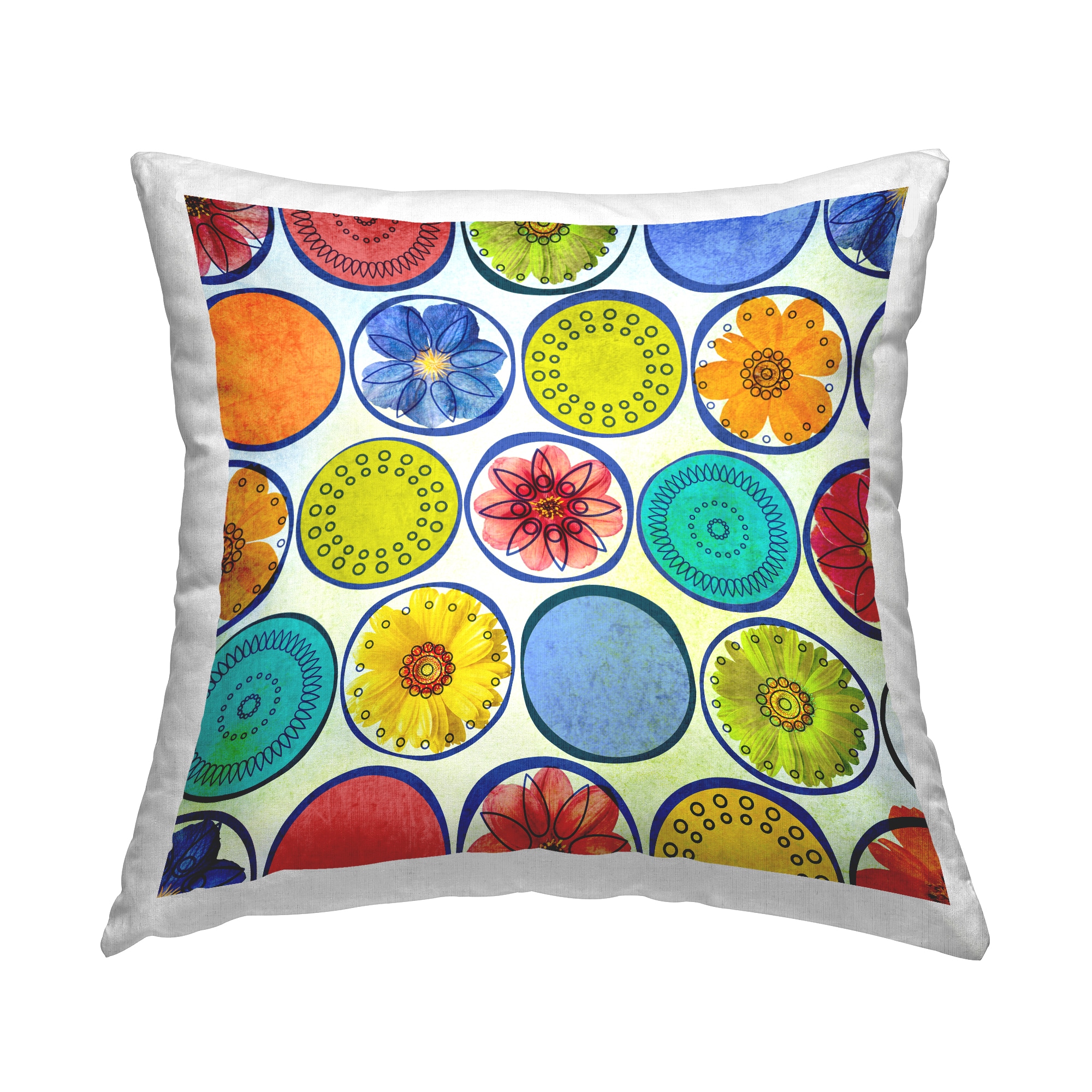 Multi-colored Spring Floral Throw Pillow (18x18) - The Pillow