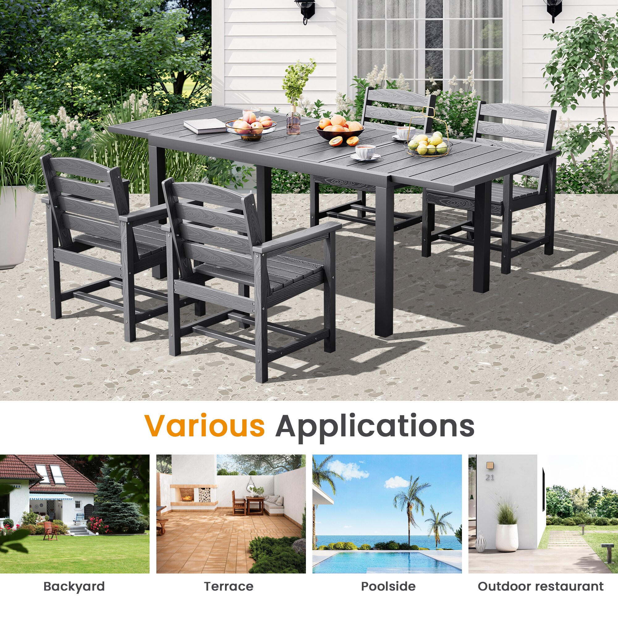 Serwall LS-JYSSCZY05-GY Patio-Dining-Sets - View #7
