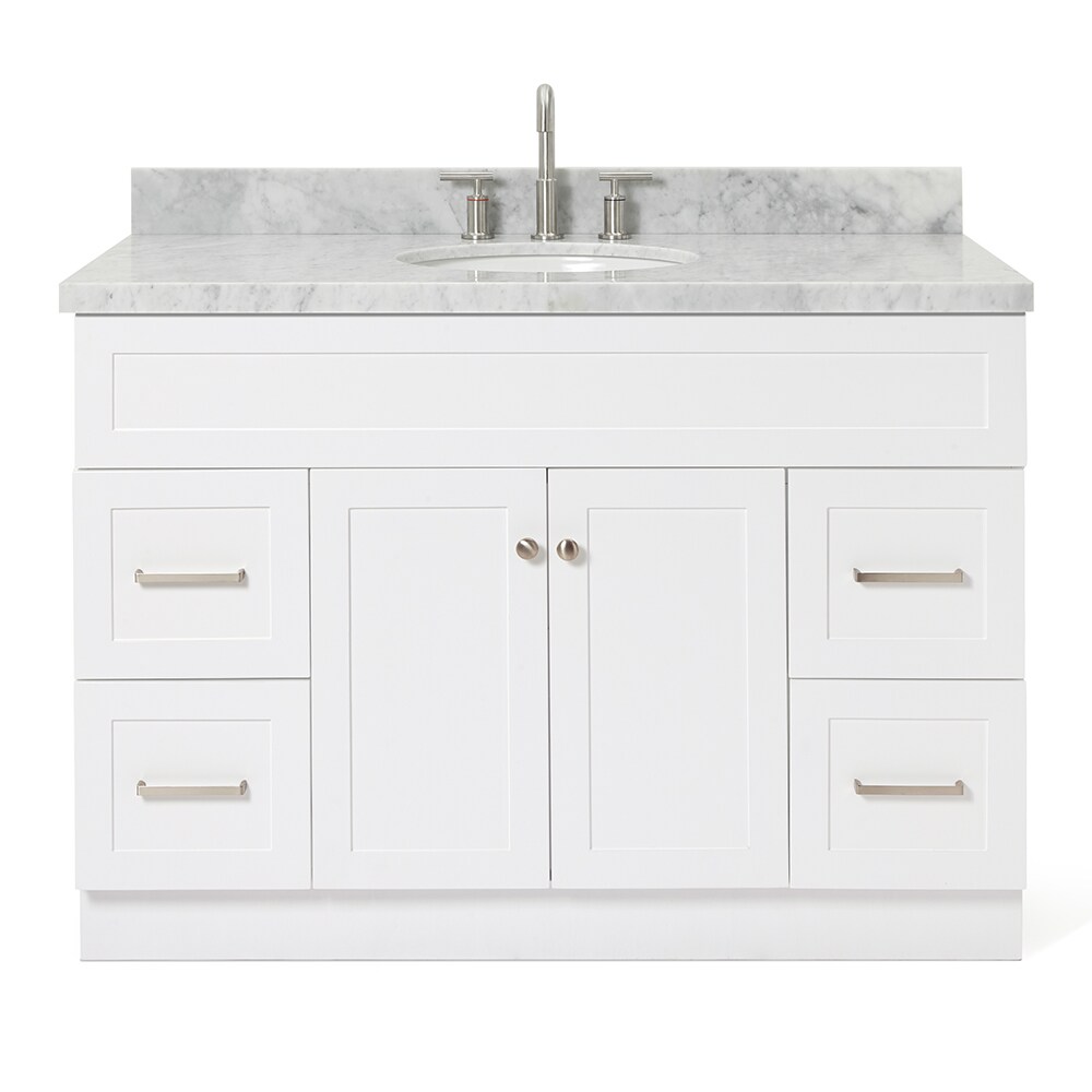 ARIEL Hamlet 48-in White Undermount Single Sink Bathroom Vanity with ...