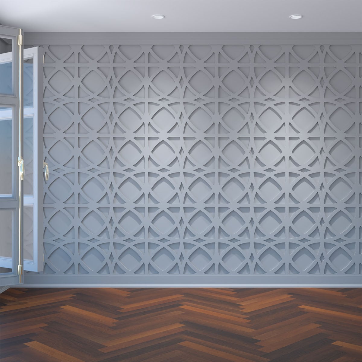 Ekena Millwork WALP24X24FLT 23-3/8-in x 23-3/8-in Smooth Paintable/Stainable White PVC Fretwork Wall Panel ( 3.79 )