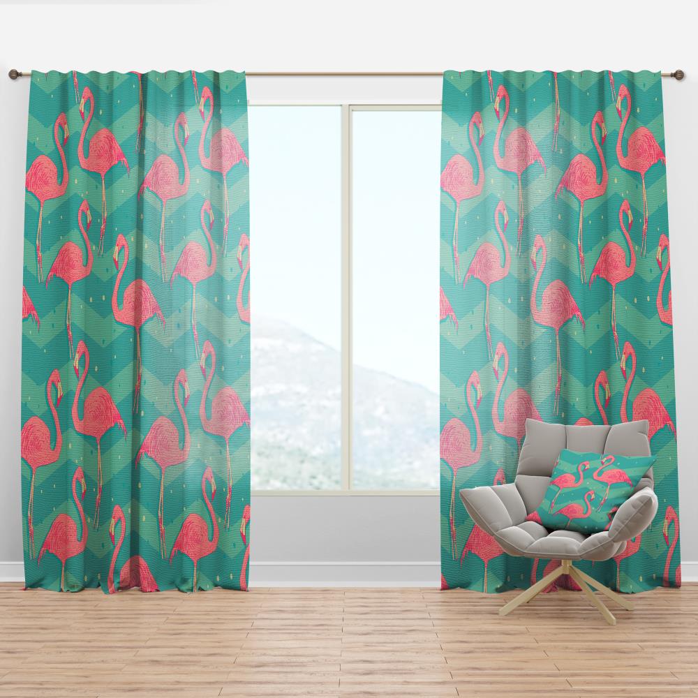 Brick Tropical Leaves Floral Flamingo 3D Window Curtains Blockout Drapes Fabric 
