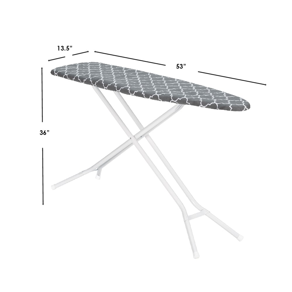 SEYMOUR HOME PRODUCTS Gray Freestanding Folding Ironing Board (53-in x ...