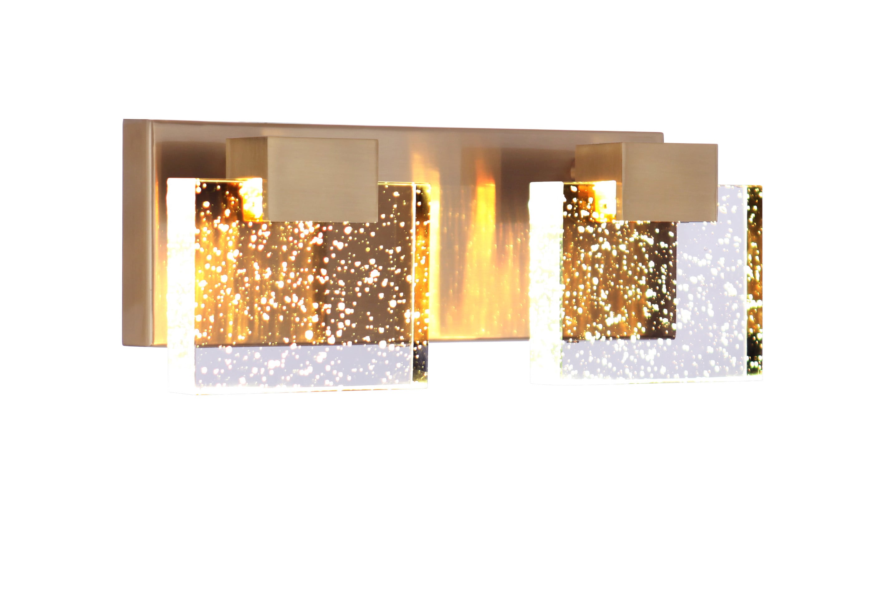 Alamere 13" Satin Brass LED Vanity Light with Clear Glass