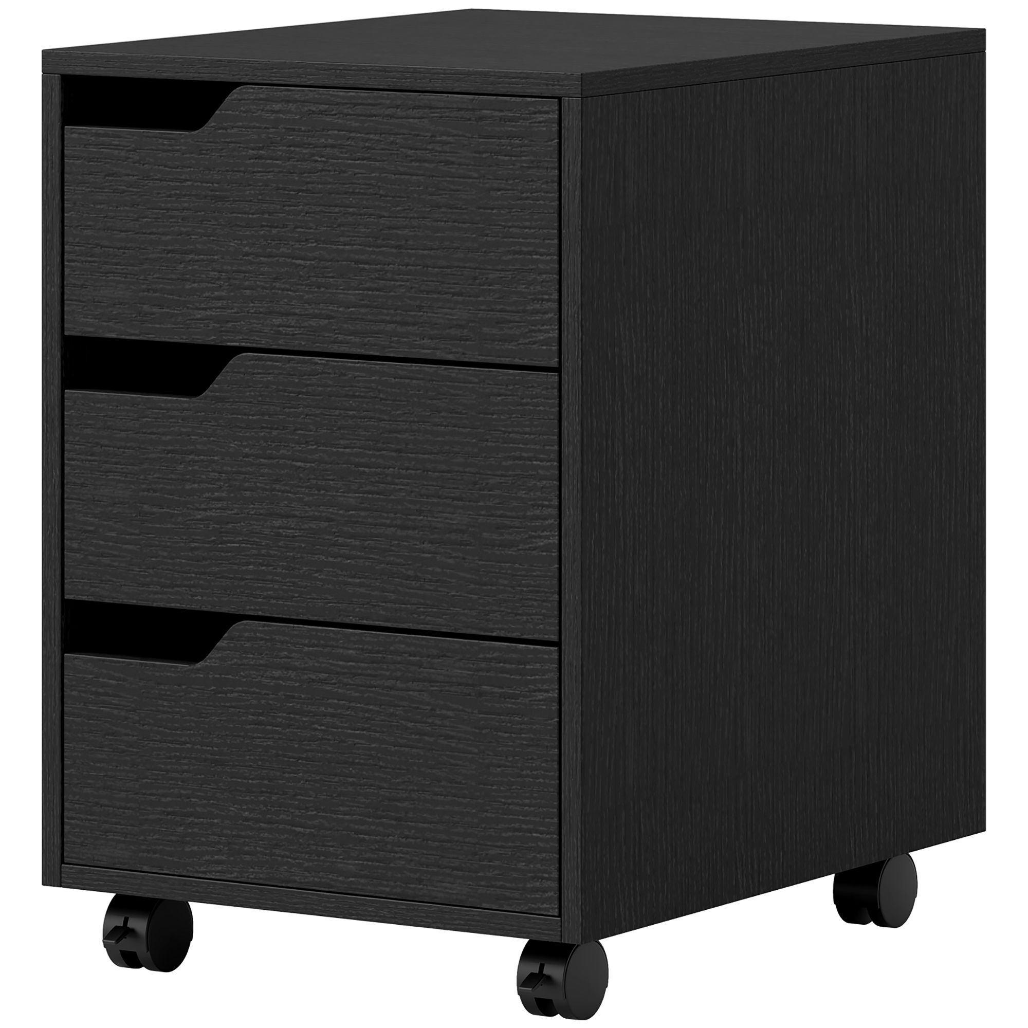 JUSHUA - 3 Drawer File Cabinet Vertical Filing Cabinet with Wheels Mobile Printer Stand with Stor...