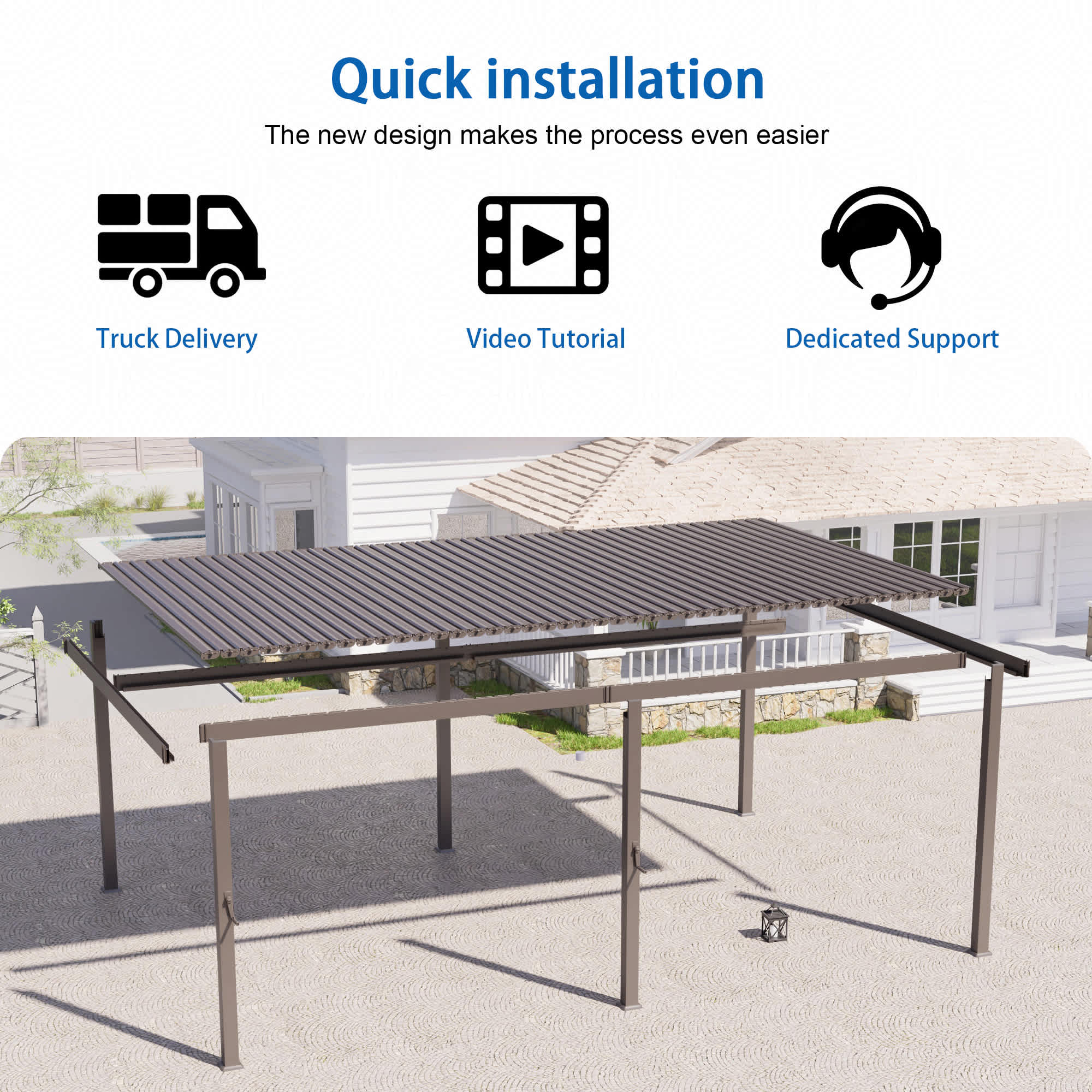 Aok Garden LWP-BP-3660-BN Pergolas-2 - View #6