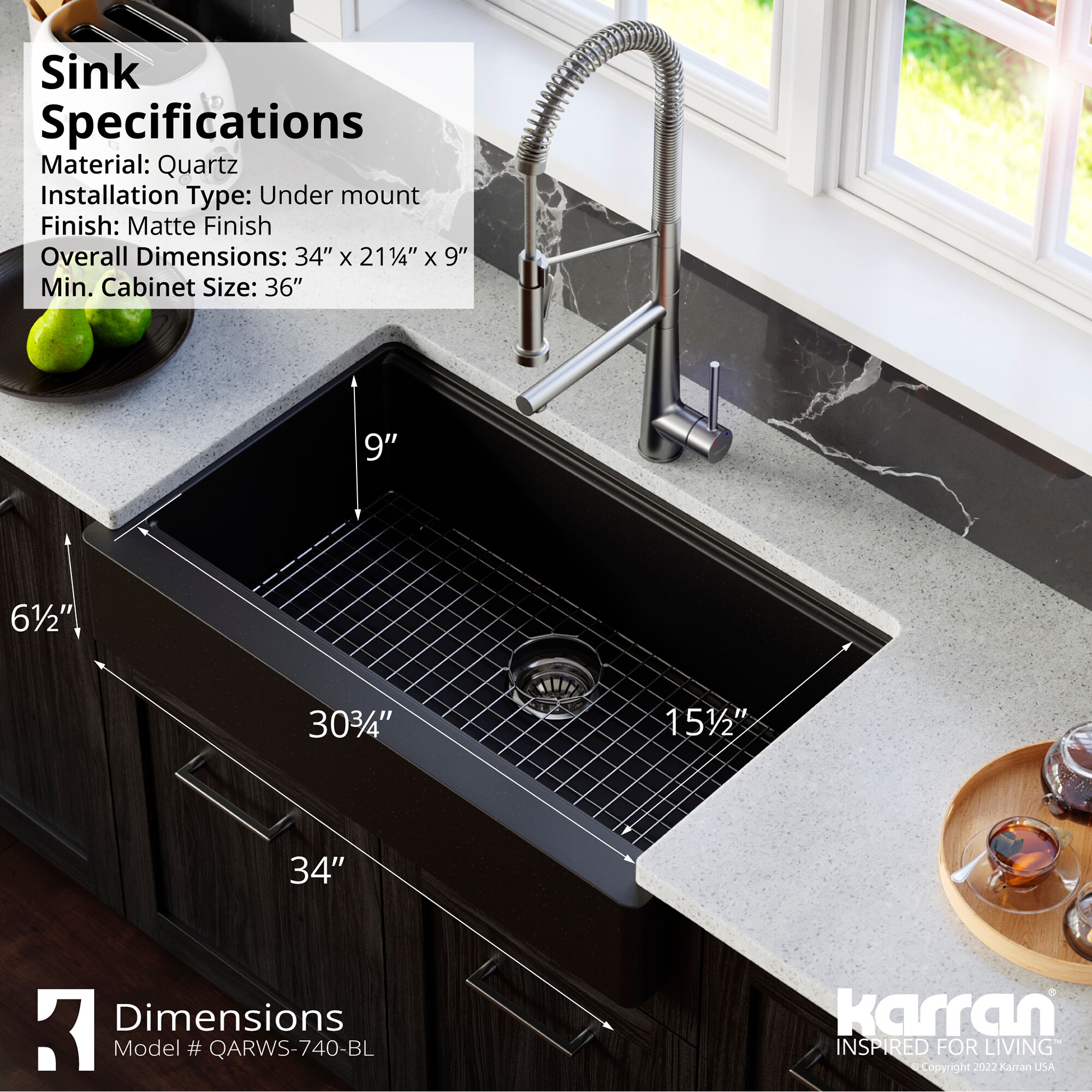 Karran QARWS-740-BL Kitchen-Sinks - View #7