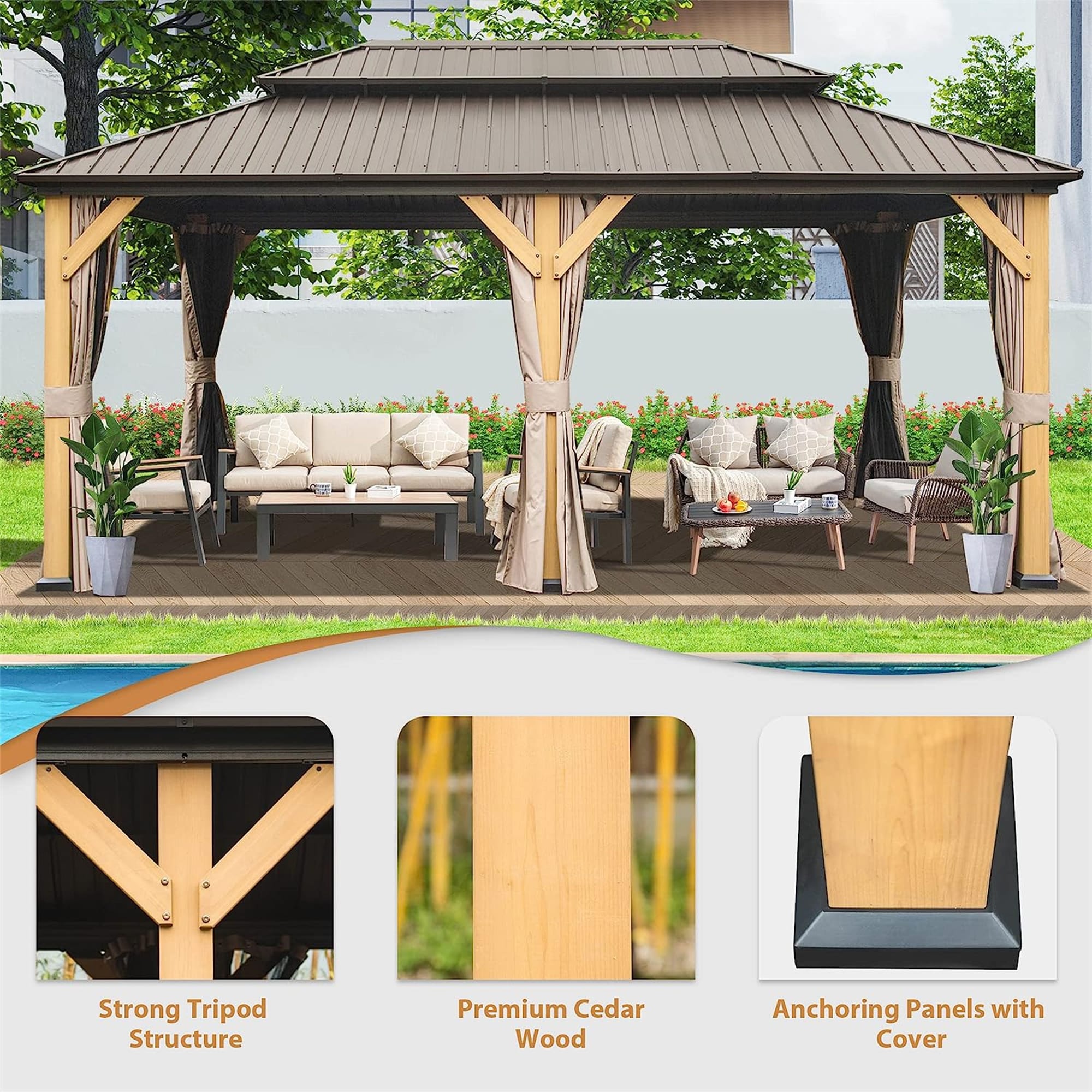 Mondawe MA-DLOS190 Wood-Resin-Gazebos - View #3