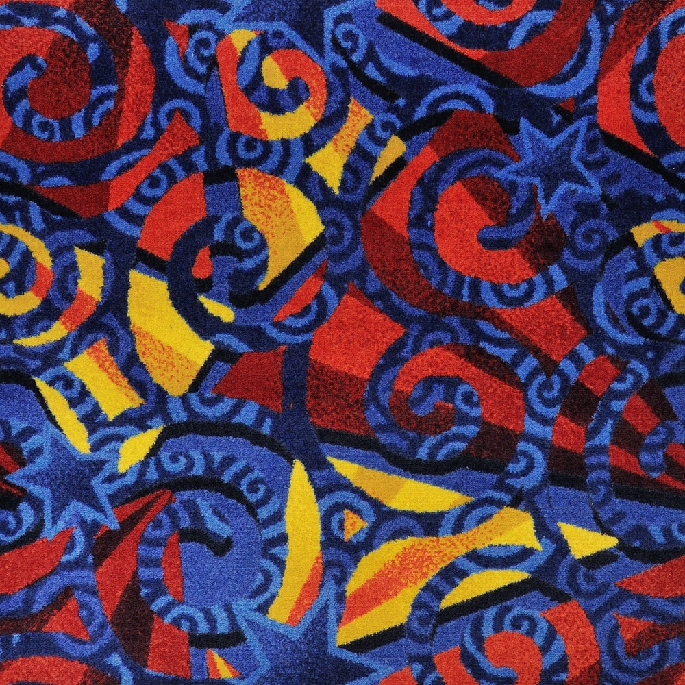 Joy Carpets 1933W Home Office Chasing Stars Multi Blue 26-oz sq yard Nylon Pattern Indoor Carpet