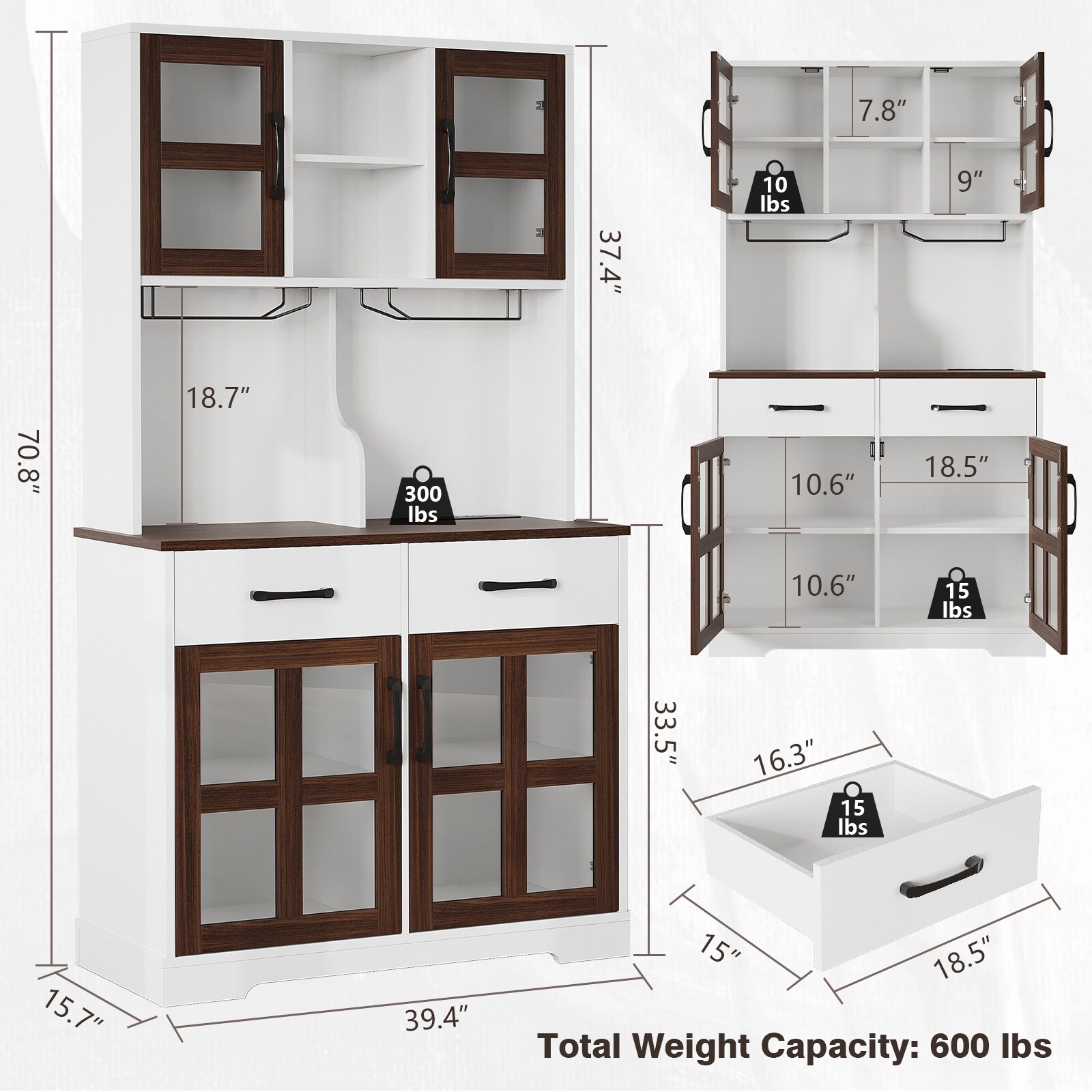 Pocassy GREATANTS-SNBS045WT Dining-Kitchen-Storarge - View #13
