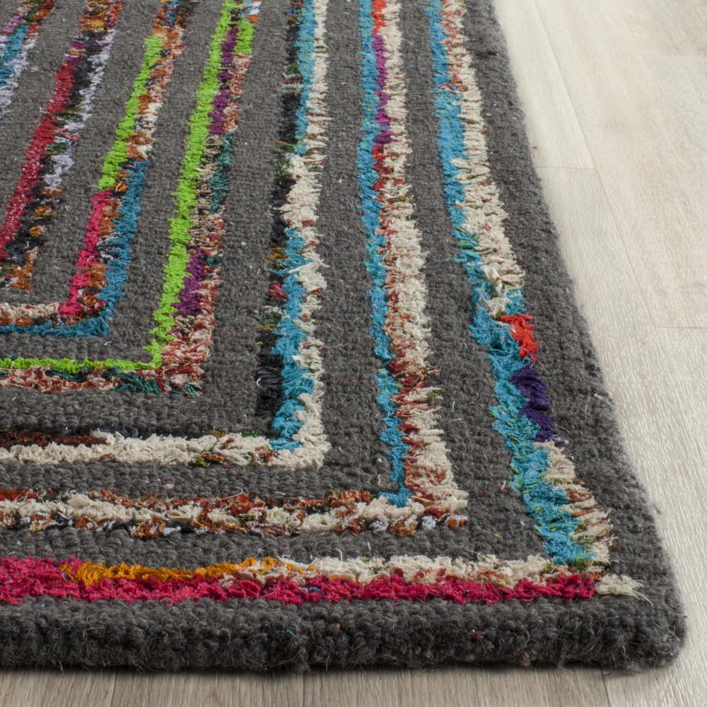 Handmade Multicolor Wool and Cotton 6' x 9' Rectangular Area Rug