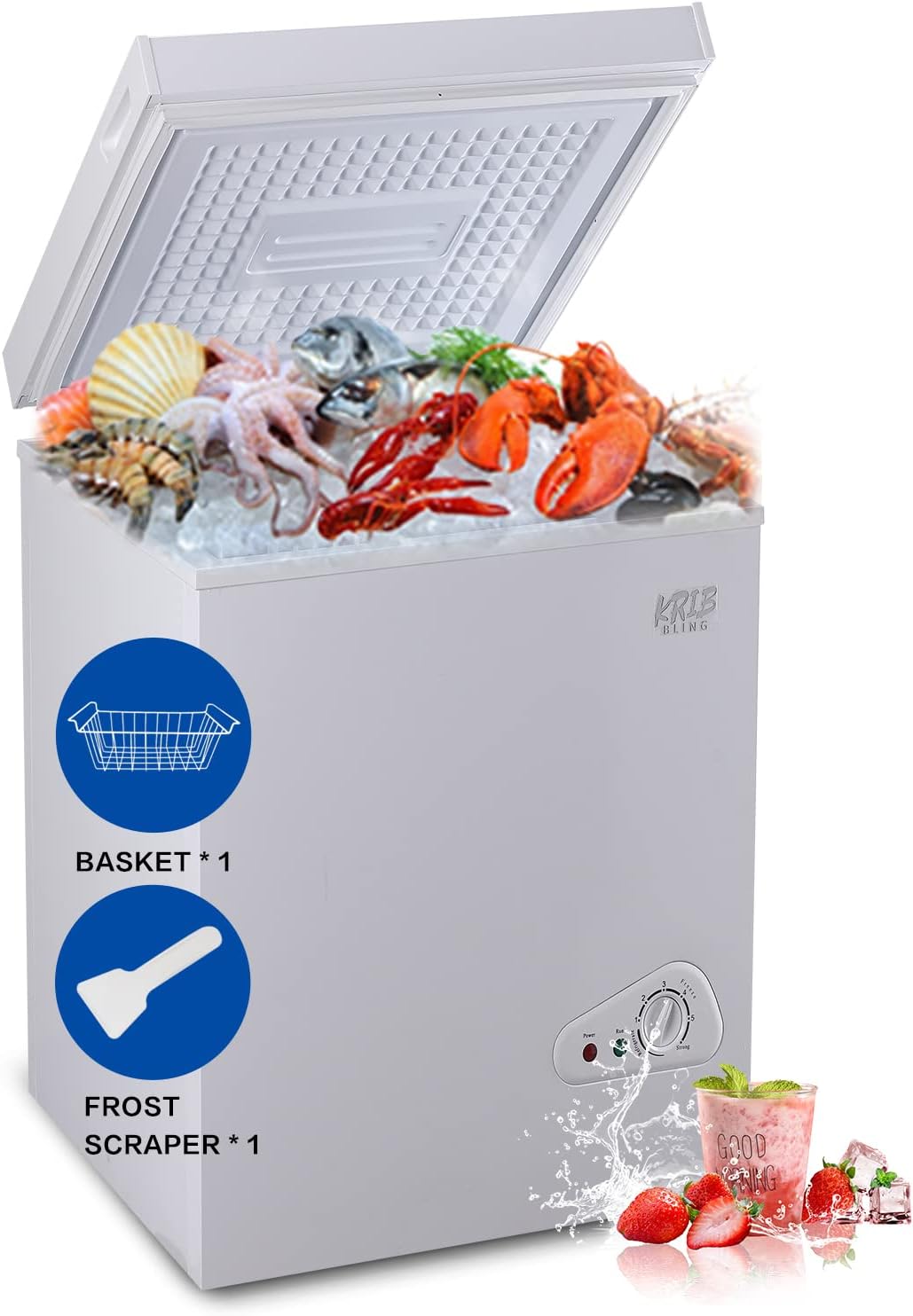 Runesay HBCOLR-11 3.5-cu ft Garage Ready Chest Freezer White )