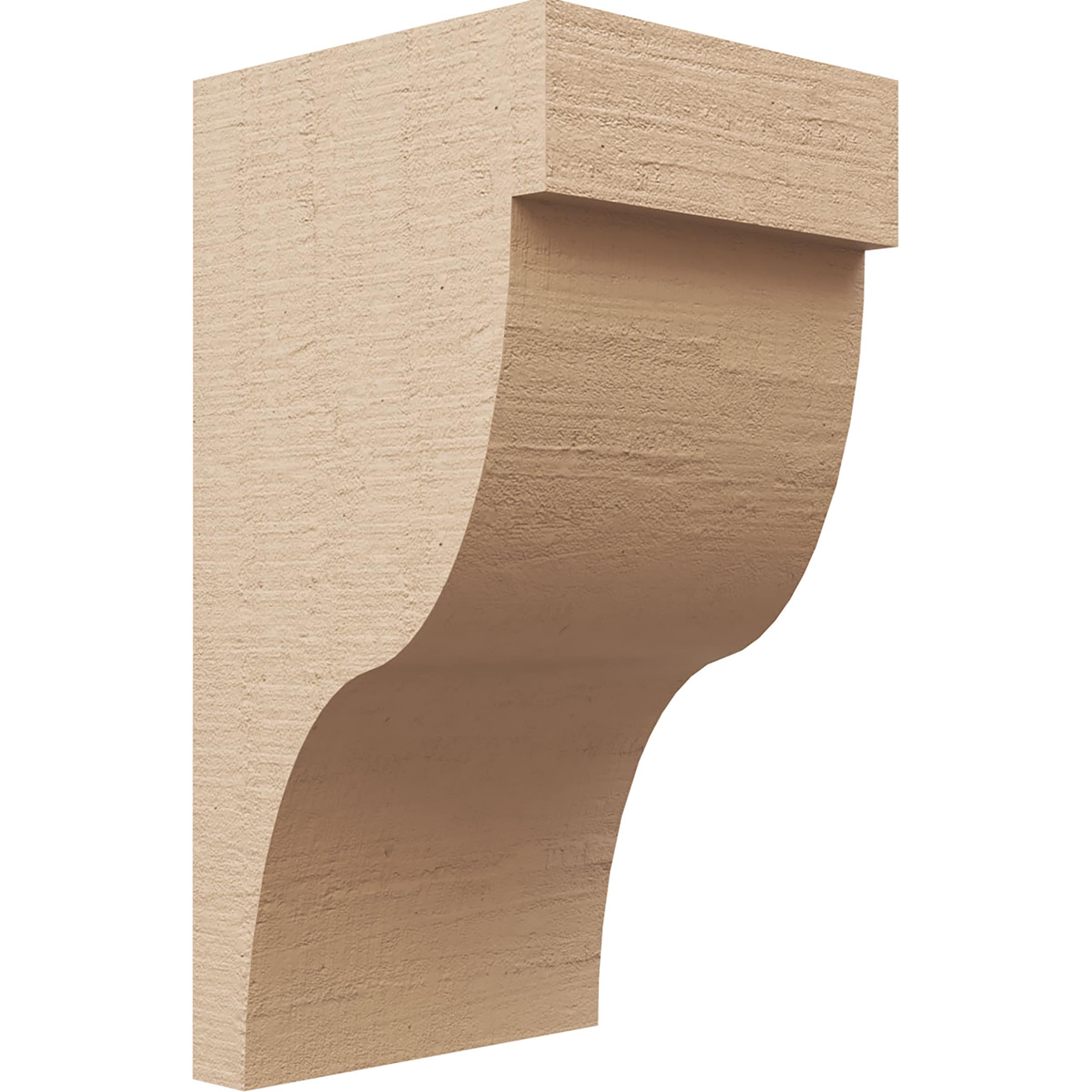 Ekena Millwork CORU07X07X14GARRCPR 7-in x 7-in x 14-in Rough Cedar Woodgrain TimberThane Primed Urethane Paintable/Stainable Corbel