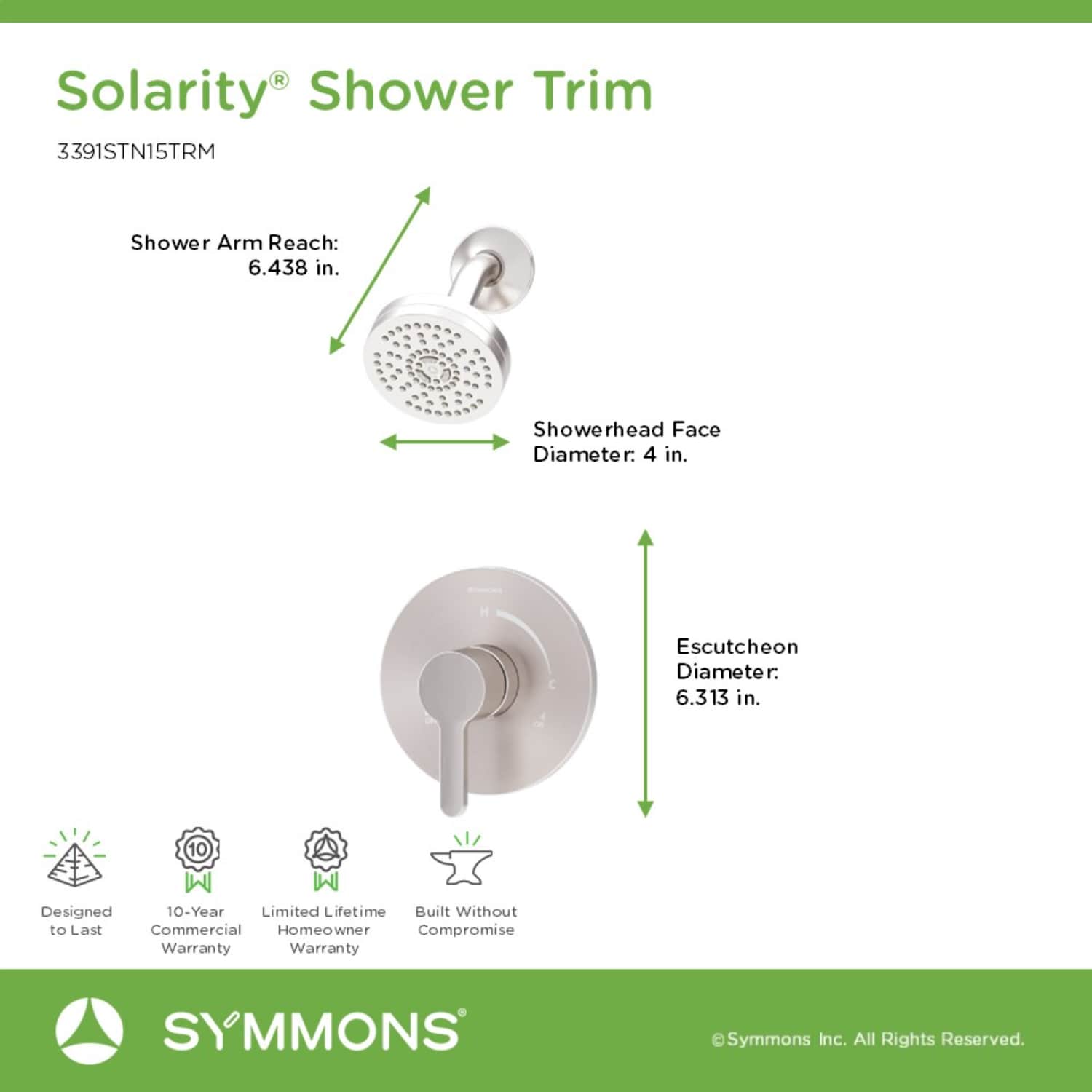 Symmons 3391STN15TRM Tub-Shower-Faucets - View #2
