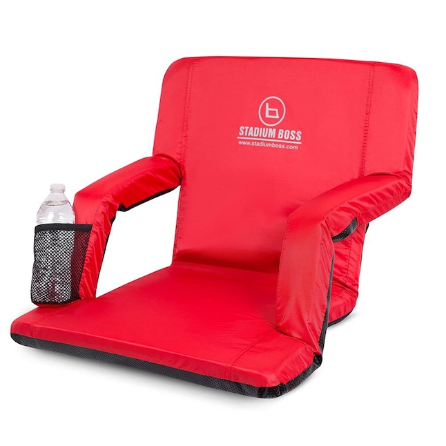 BirdRock Home Red Bleacher Folding Chair with Padded Seat (Outdoor) in the Bleacher  Cushions & Seats department at