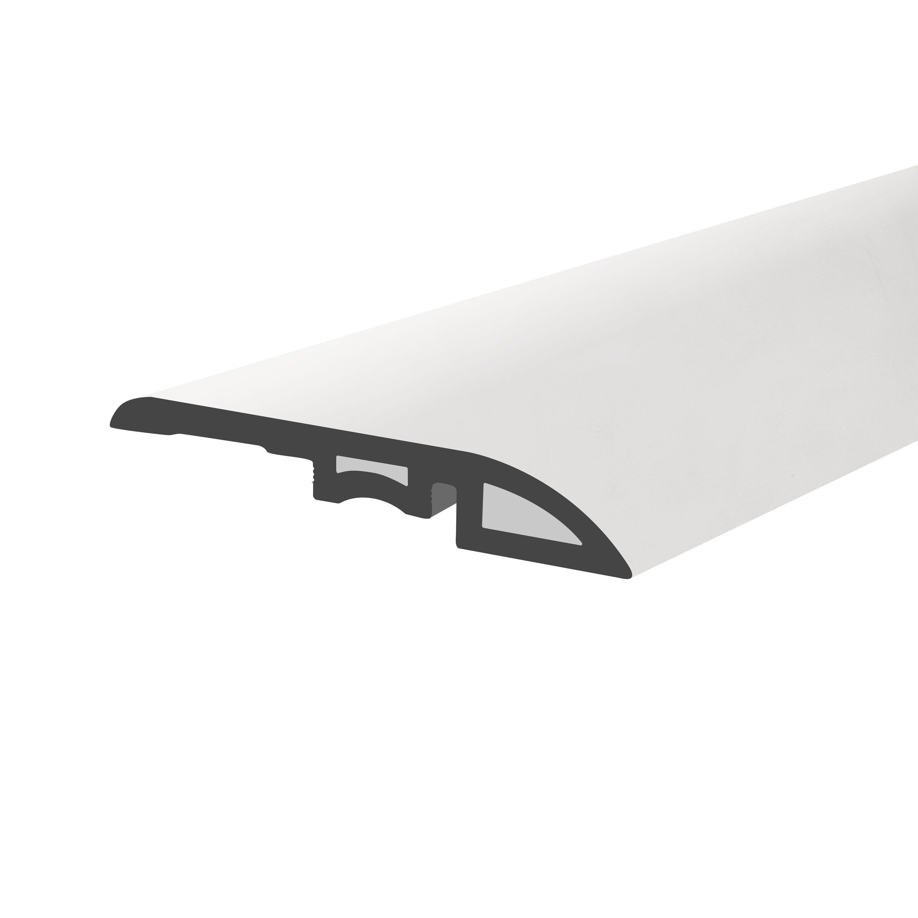 Lucida USA MC-512RM MaxCore Reducer Piano White 0.27-in T x 1.75-in W x 48-in L Vinyl Reducer