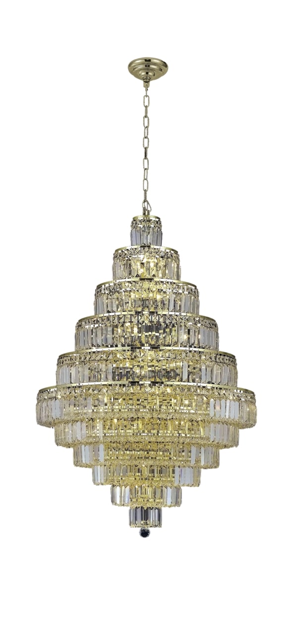 Luminous Lighting 2038D32G/RC Maxime 30-Light Gold Glam Damp Rated Chandelier